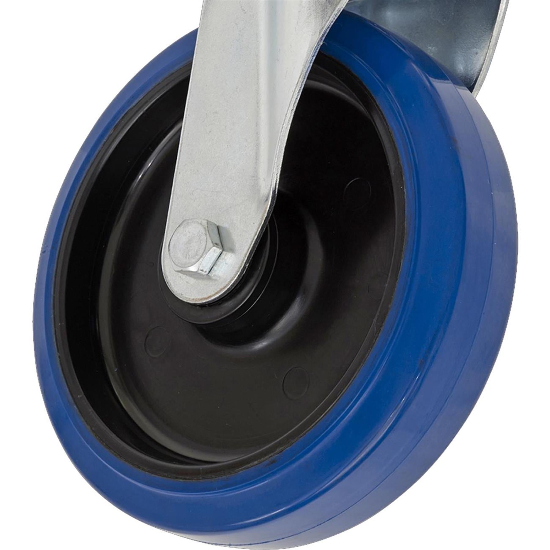 Sealey Heavy-Duty Blue Elastic Rubber Castor Wheel Swivel 200mm