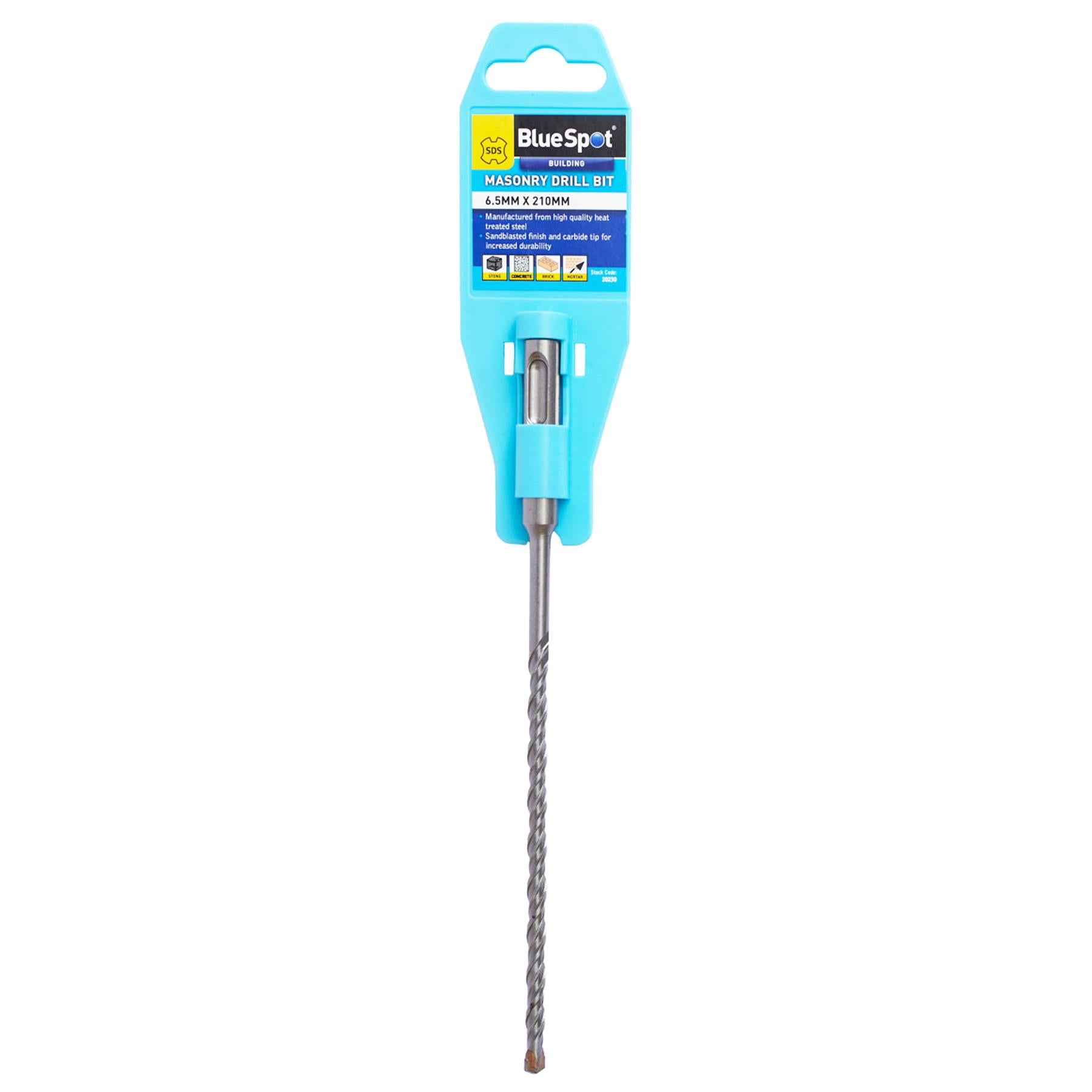 BlueSpot SDS + Masonry Drill Bit Tungsten Carbide Tip 6.5mm x 210mm