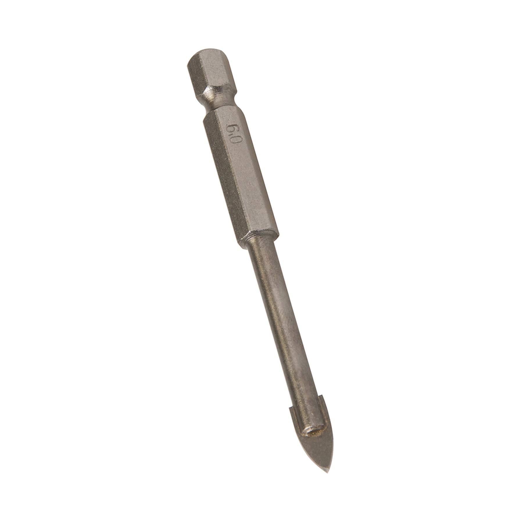 (5mm) Tile Glass Drill Bits Tungsten Carbide 1/4" Hex Shank Spear-Headed
