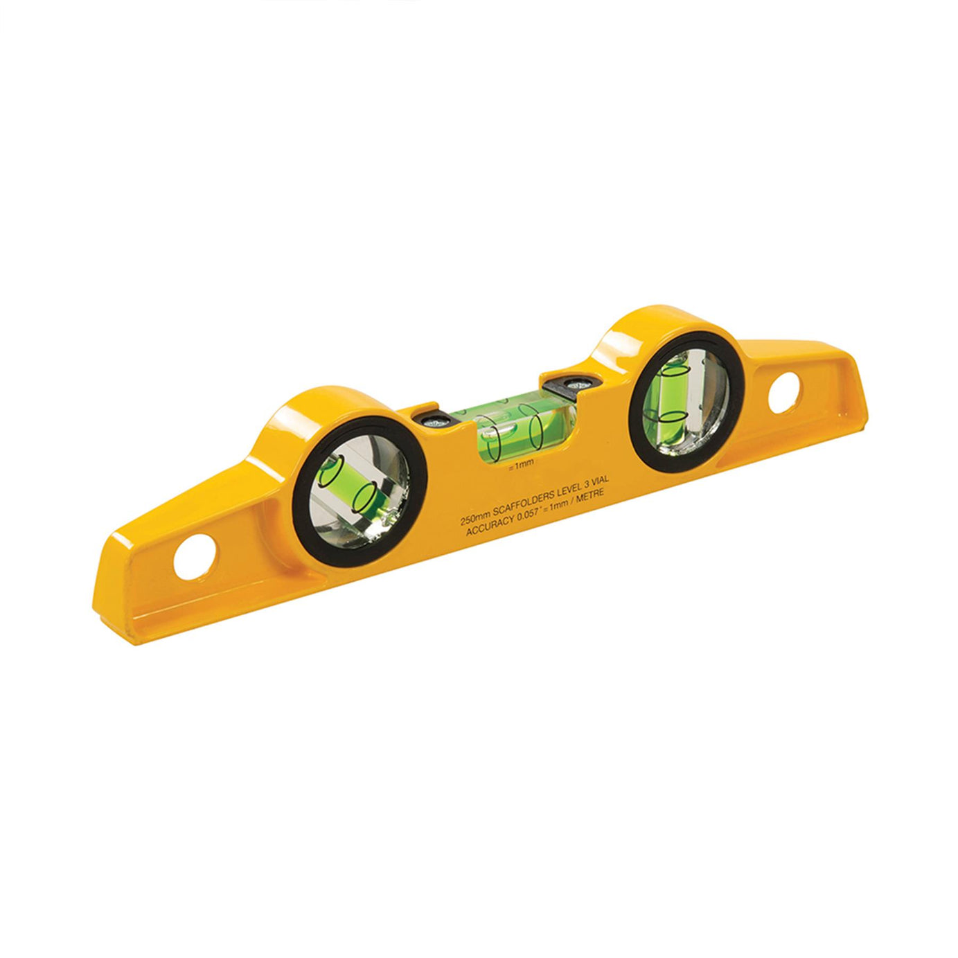 Scaffolders Level 250mm Magnetic Torpedo Pocket Boat 3 Vial Spirit Level