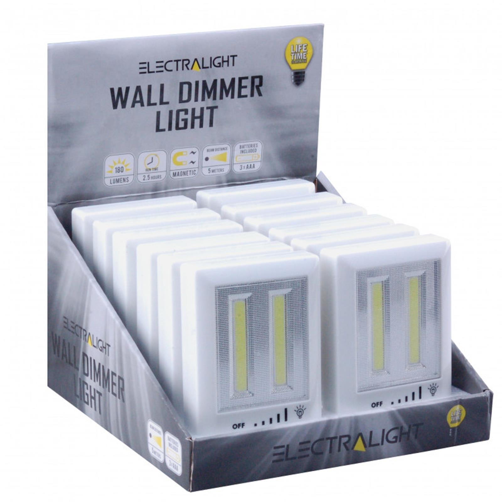 BlueSpot Electralight Wall Dimmer Light (180 Lumens) For Bathrooms Cupboards With Batteries