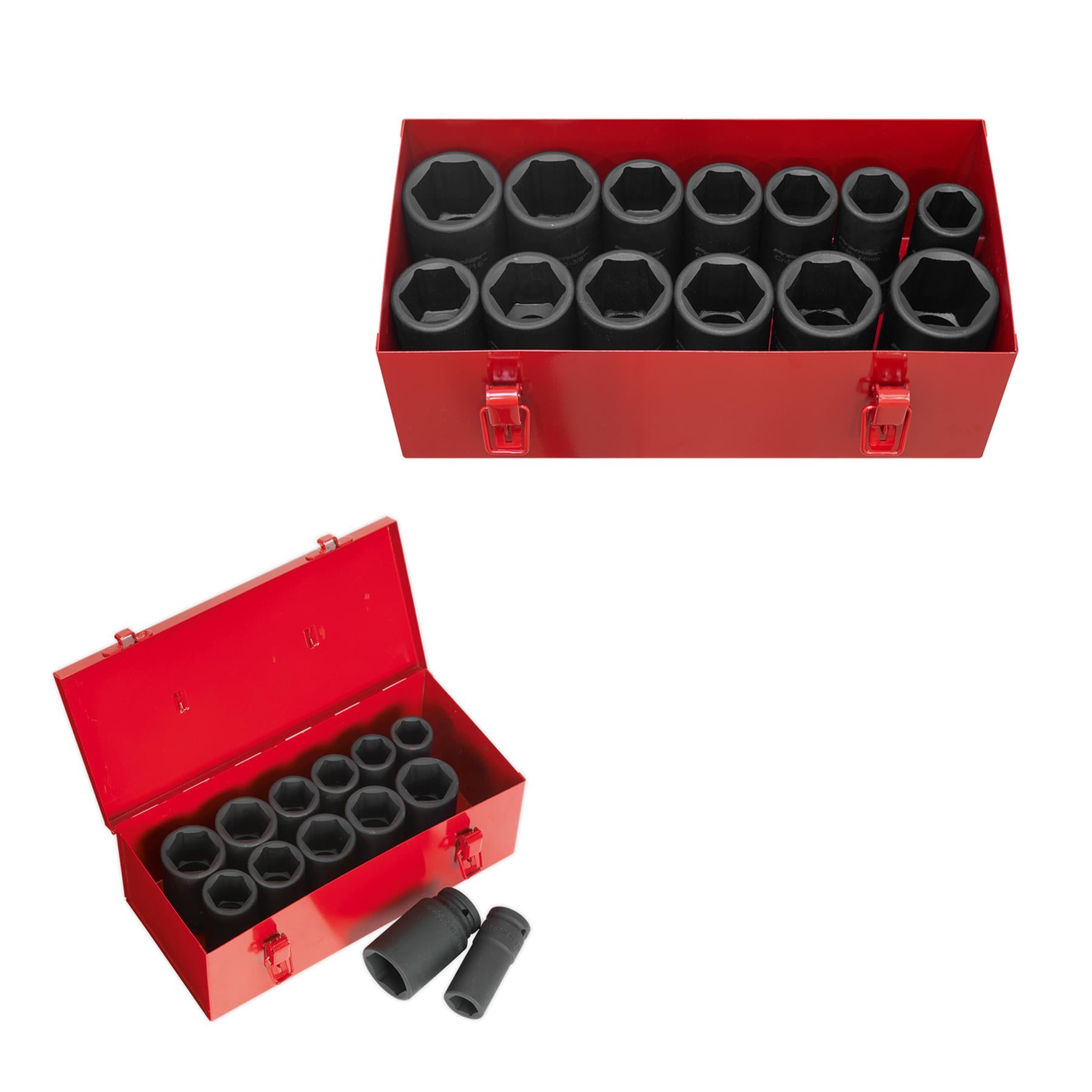 Sealey Impact Socket Set 13pc Deep 3/4"Sq Drive Metric/Imperial