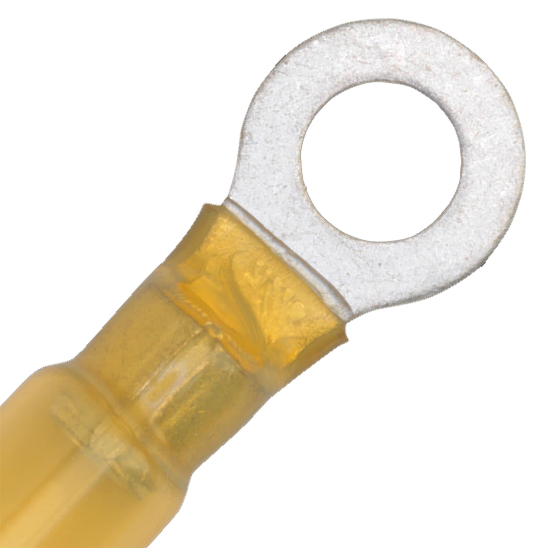Heat Shrink Ring Terminal 6.4mm Yellow Pack of 25 Sealey