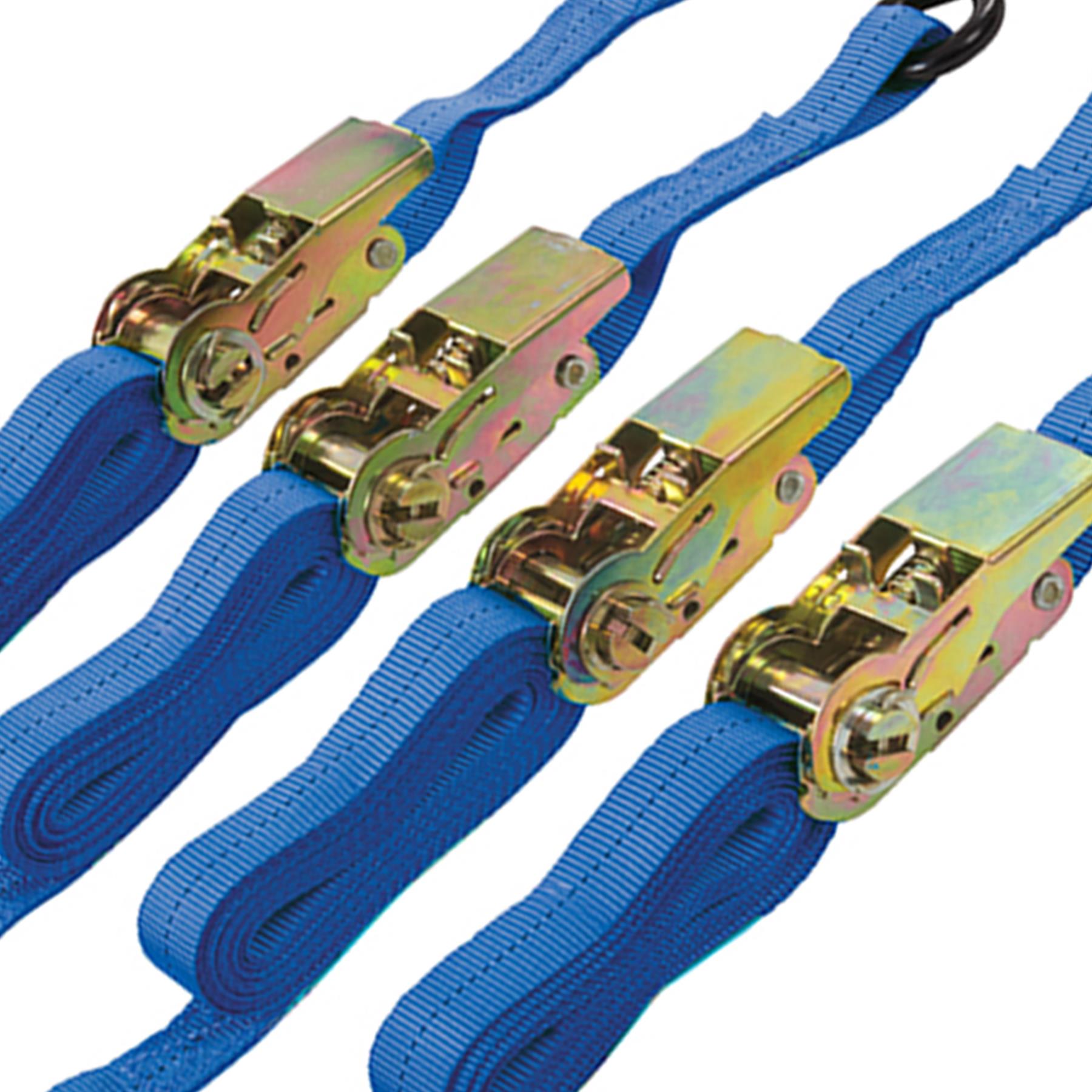 4Pk Ratchet Tie Down Strap With S Hook 4m x 25mm Wide With Straps Per