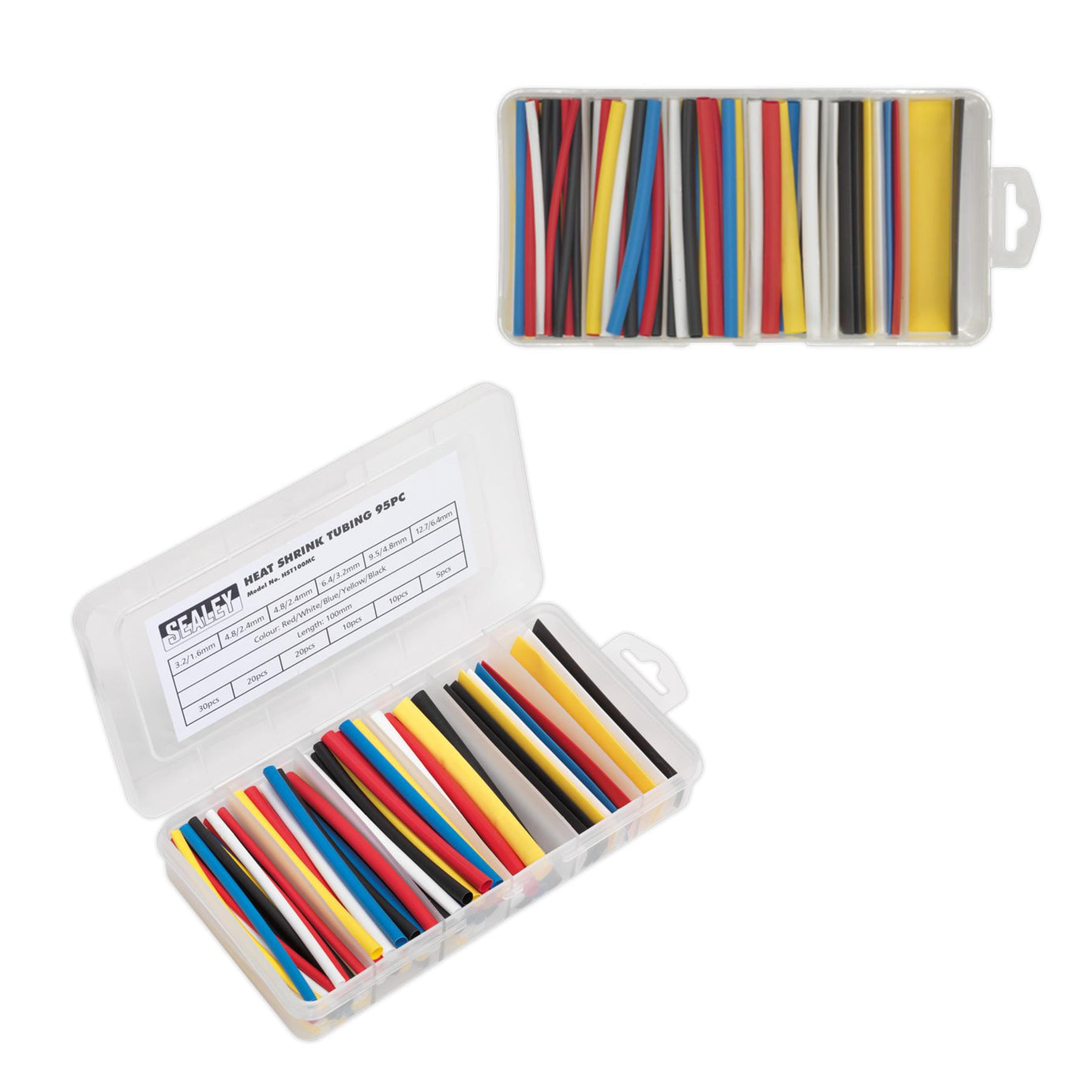 Sealey Heat Shrink Tubing Assortment 95pc 100mm Mixed Colours