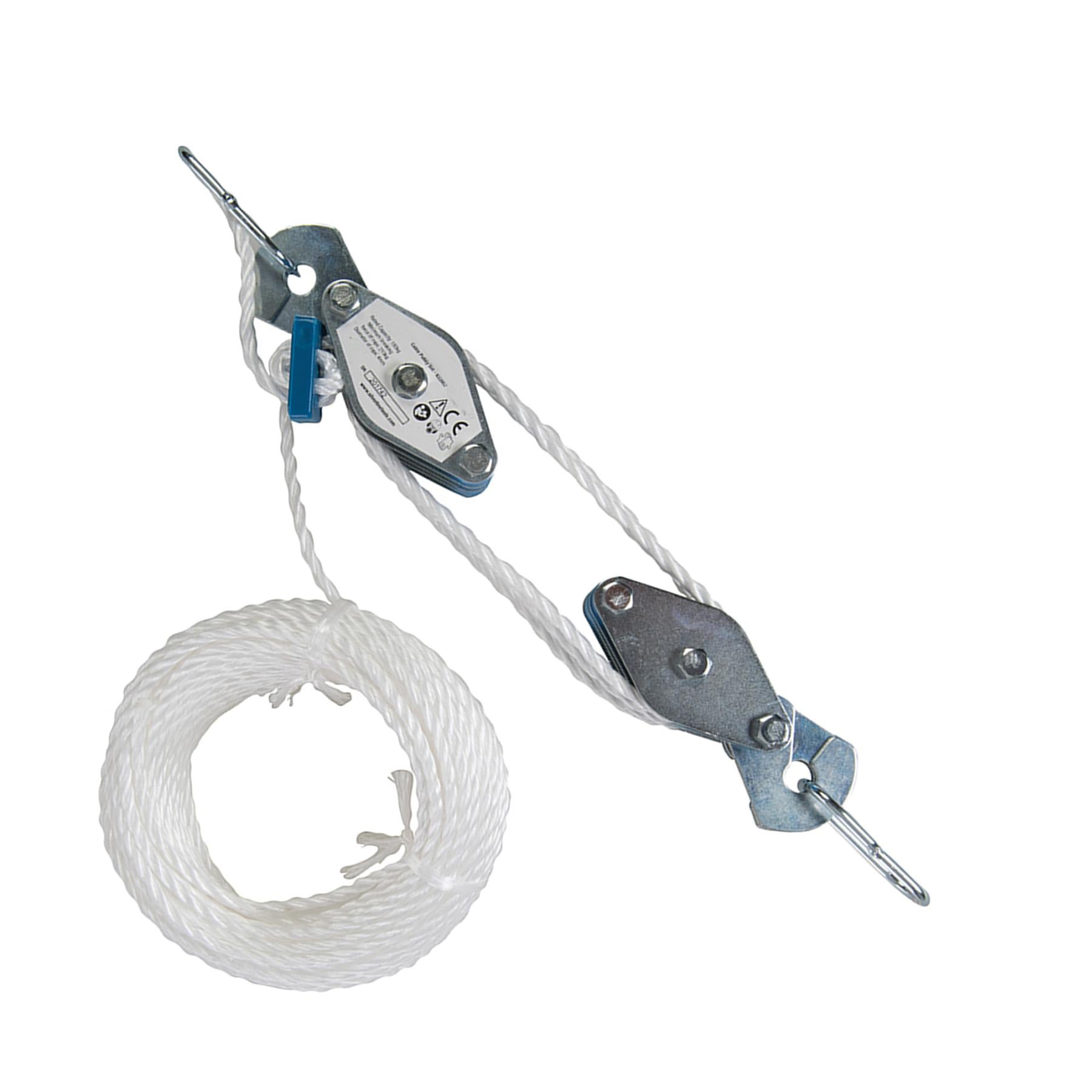 Cable Pulley Set 180Kg Lifting Cargo 19.8M Cord Workshop Zinc Plated Quality