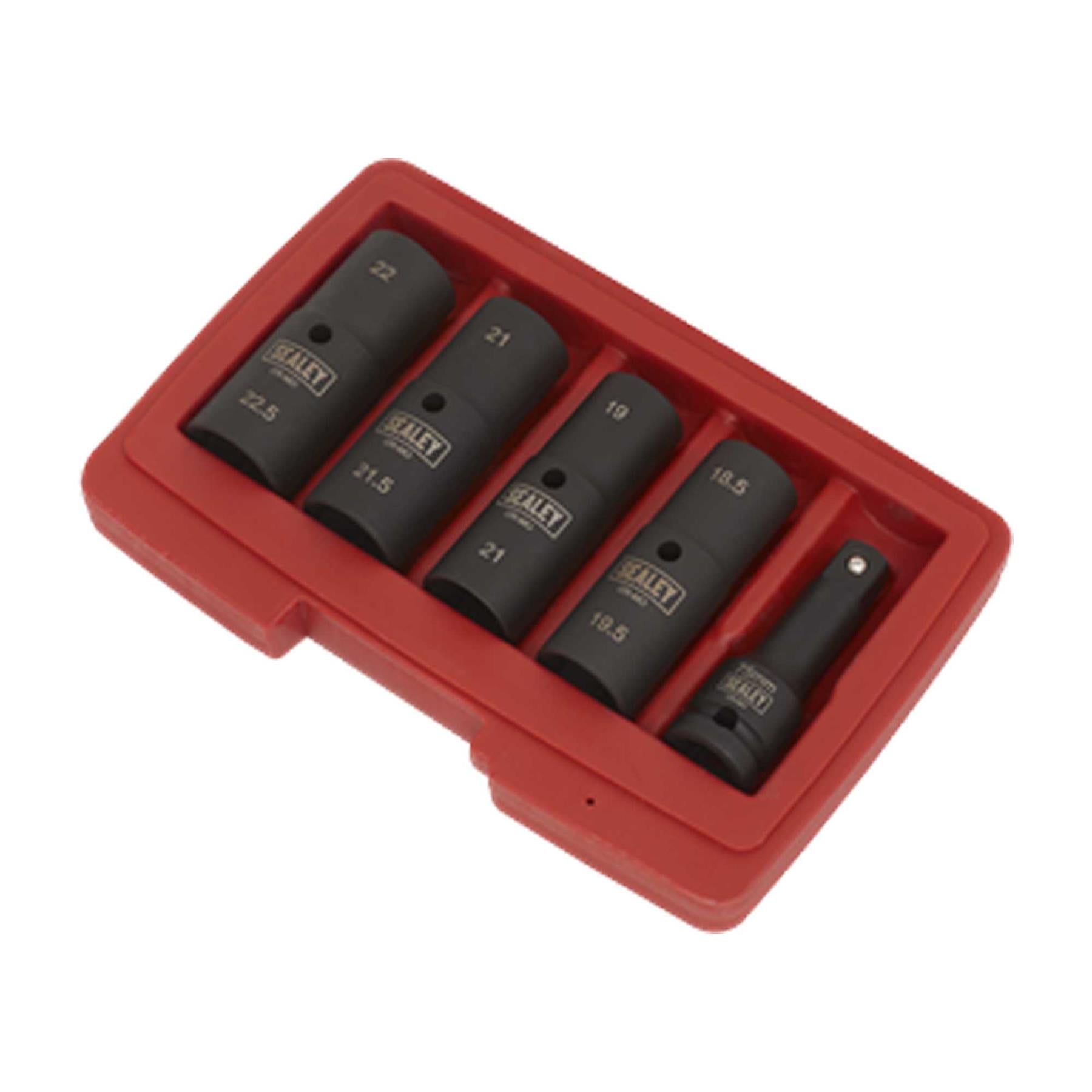Impact Socket Set 1/2"Sq Drive 77mm Double Ended 18.5 x 22.5mm - 5pc