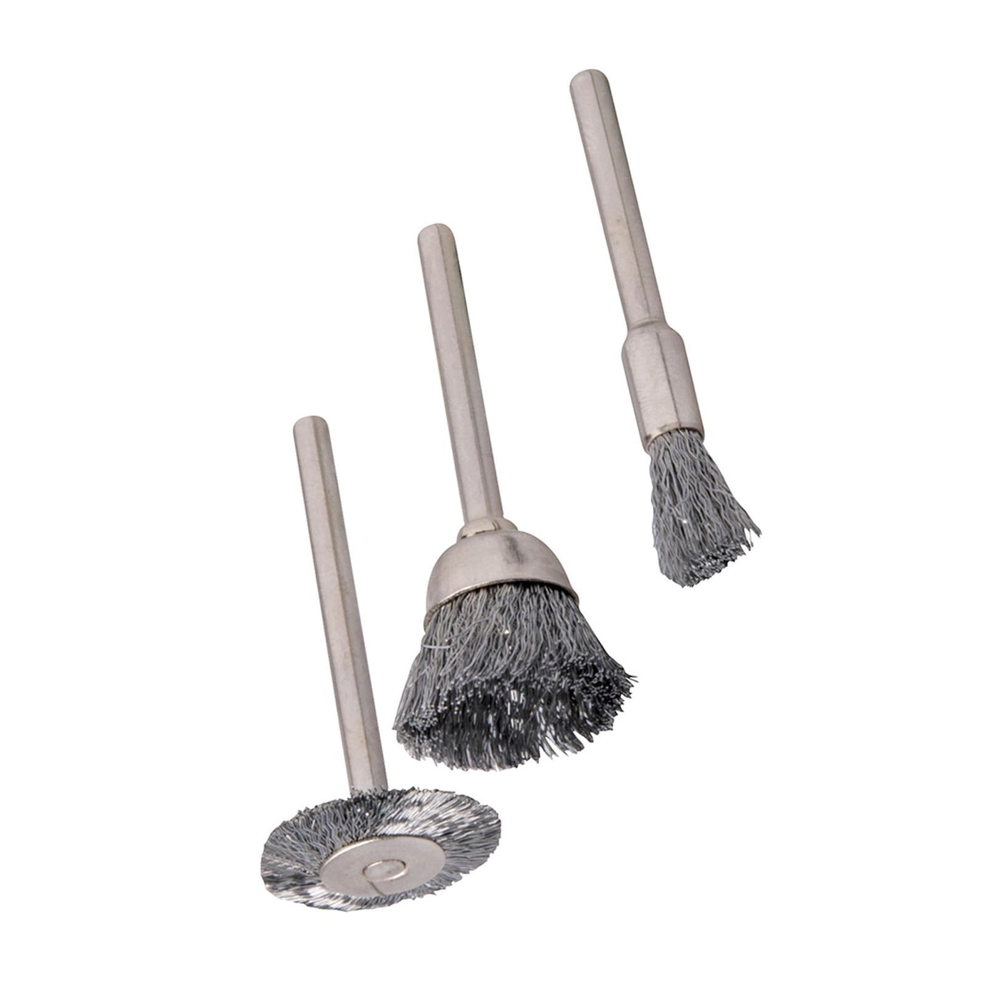 3Pc Metal Polishing Steel Wire Brush Set Dremel Rotary Tool Polish Clean Wheel