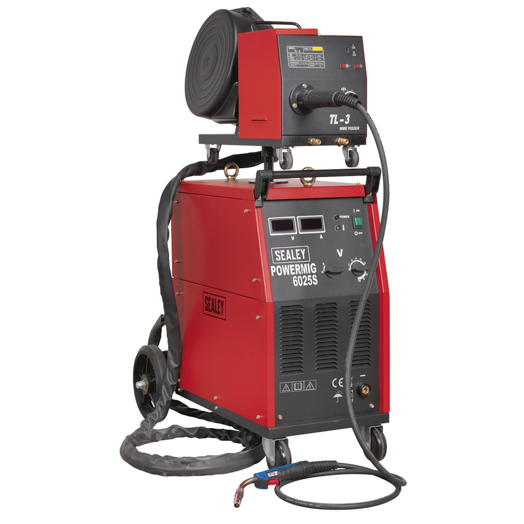 Sealey Prof MIG Welder 250A 415V 3ph Euro Torch-Portable Wire Drive