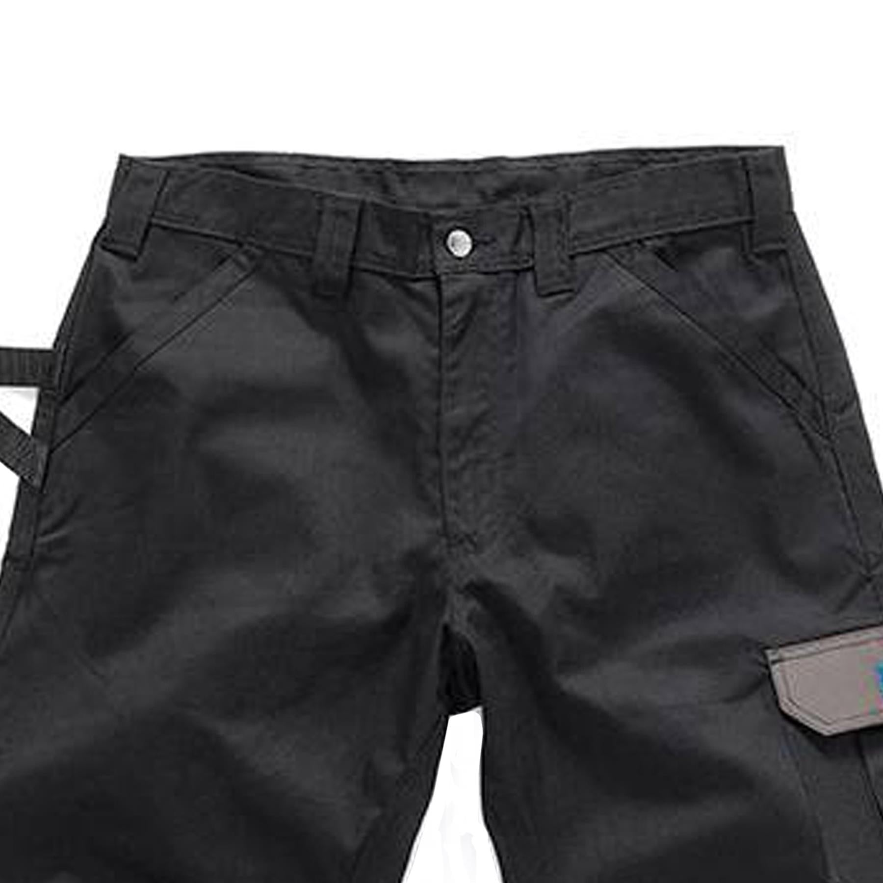 Tough Grit Work Shorts Trade Flex Lightweight Slim Fit Black 34"W