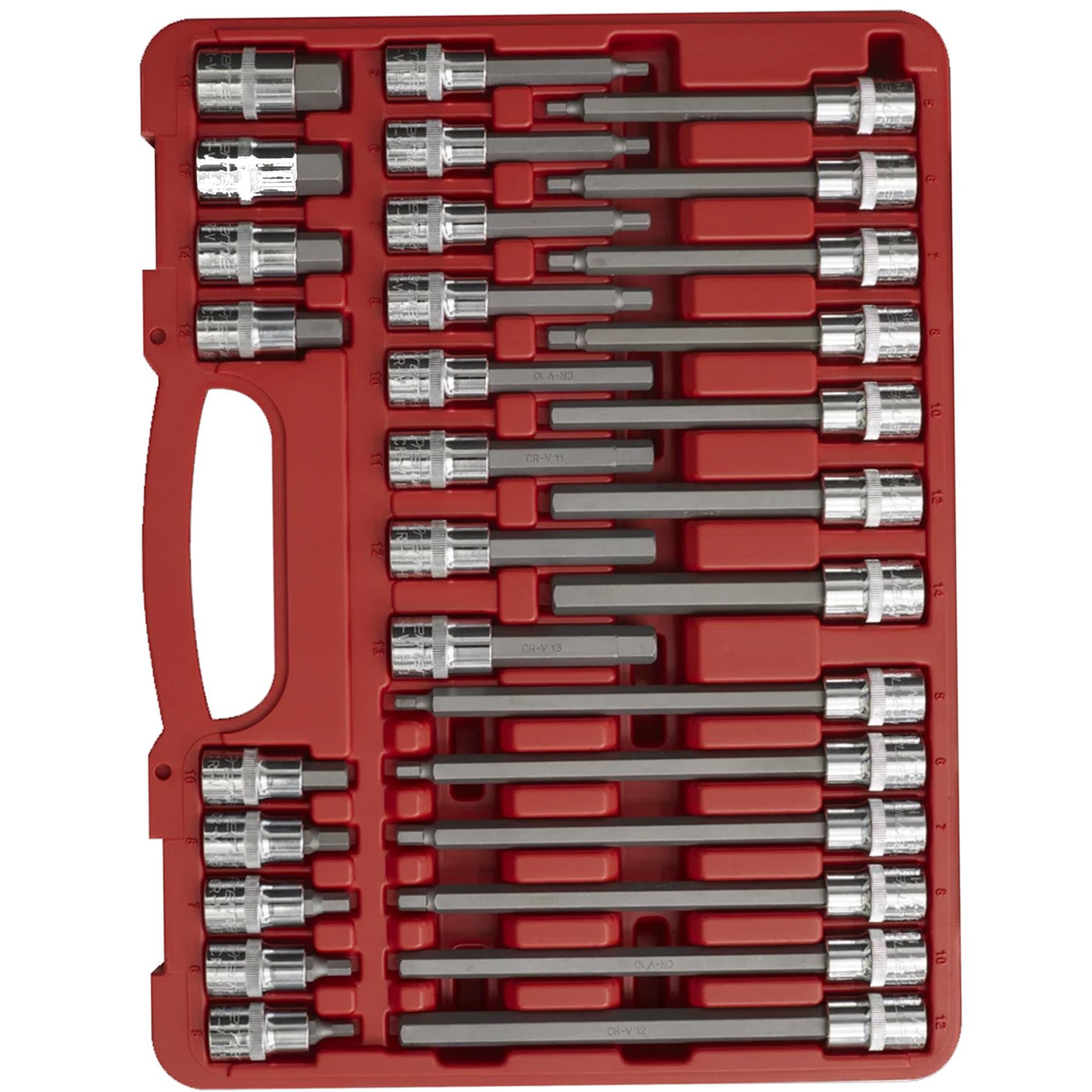 Sealey Hex Socket Bit Set 30pc 1/2"Sq Drive