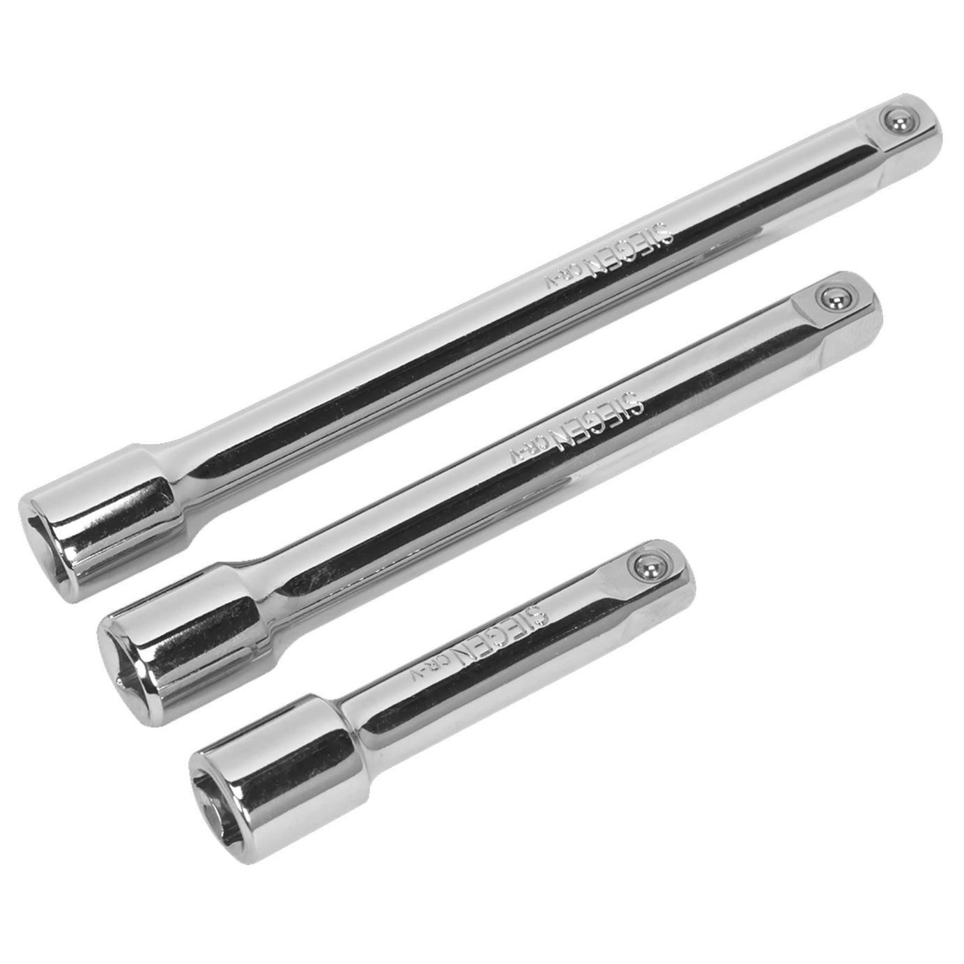 Sealey Extension Bar Set 3pc 3/8"Sq Drive Chrome Vanadium steel