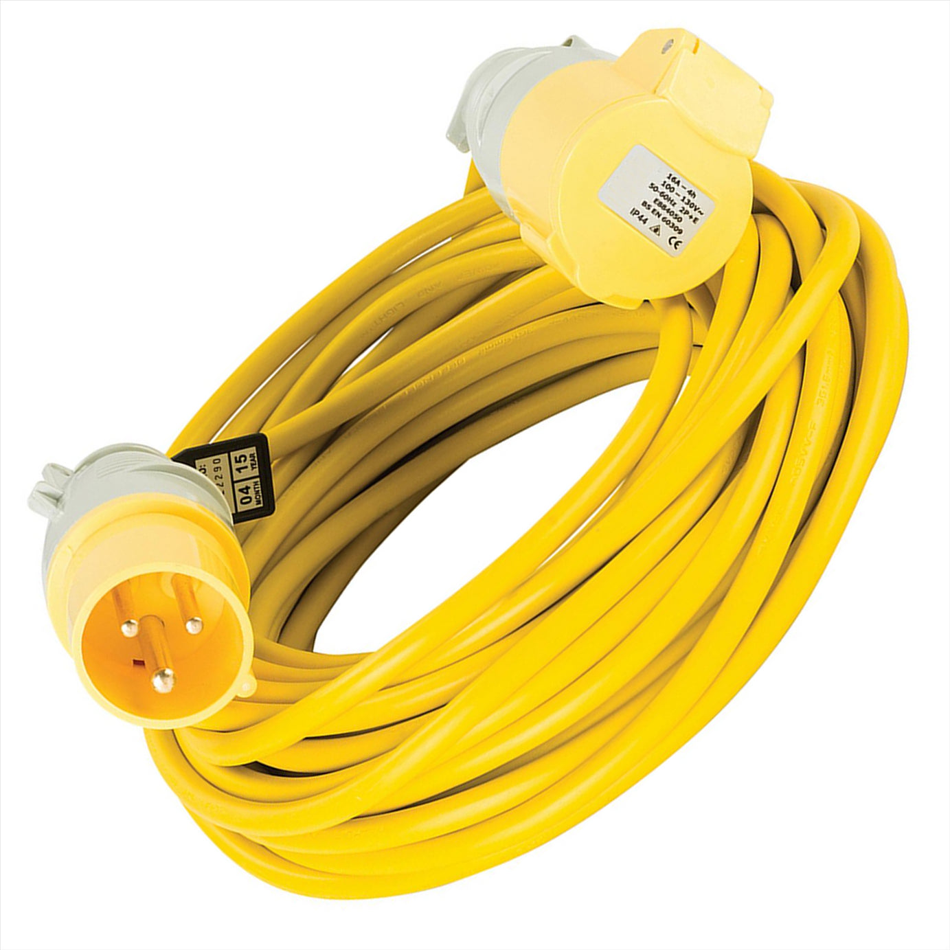 Defender Extension Lead Yellow 1.5mm2 16A 14m 110V