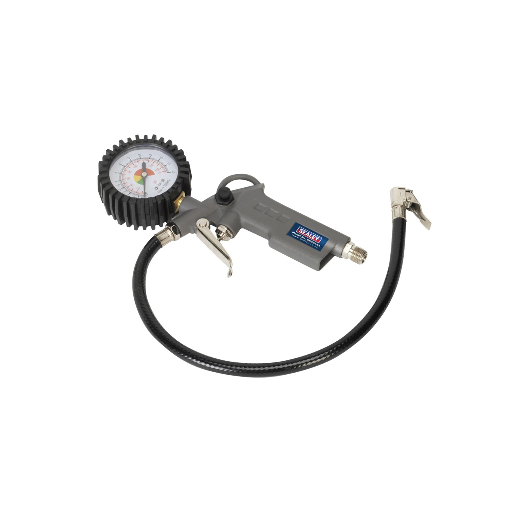 Sealey Tyre Inflator with Gauge With Rubber Protector