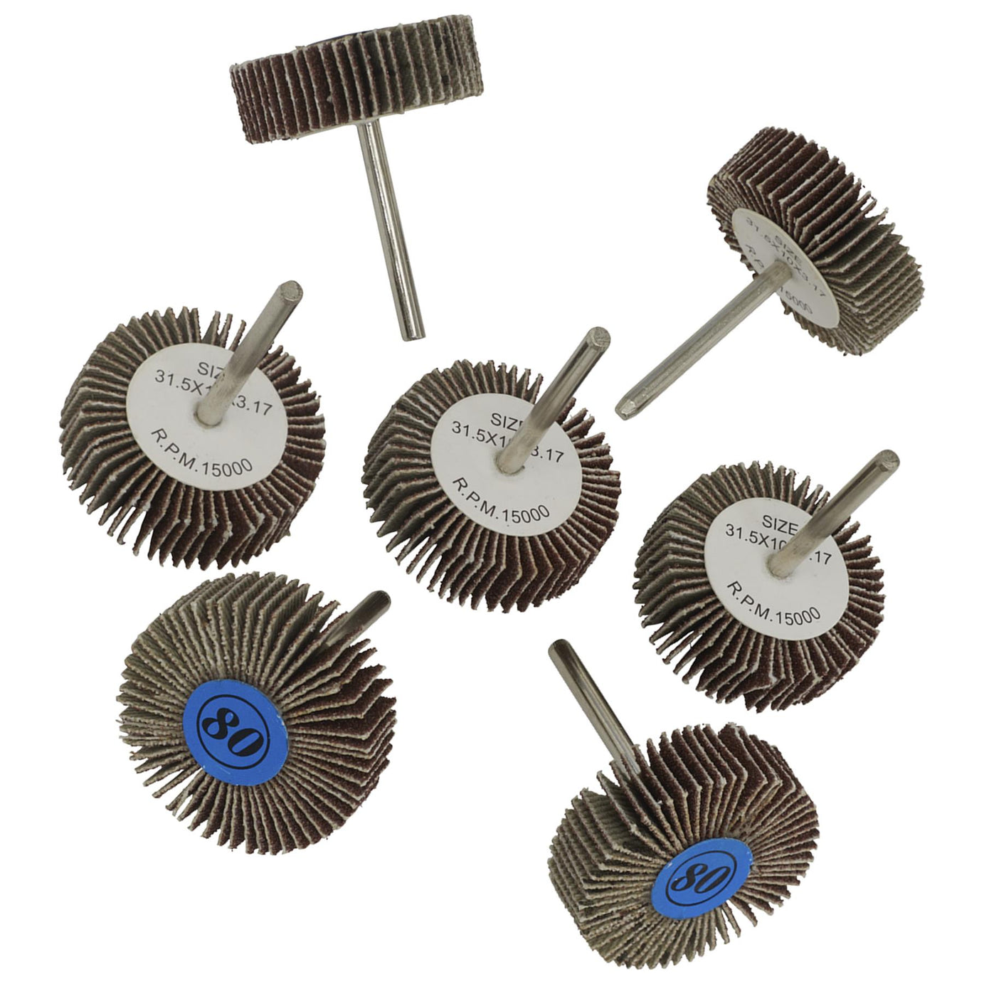 Sealey Rotary Tool Flap Wheel Set 30mm 7pc
