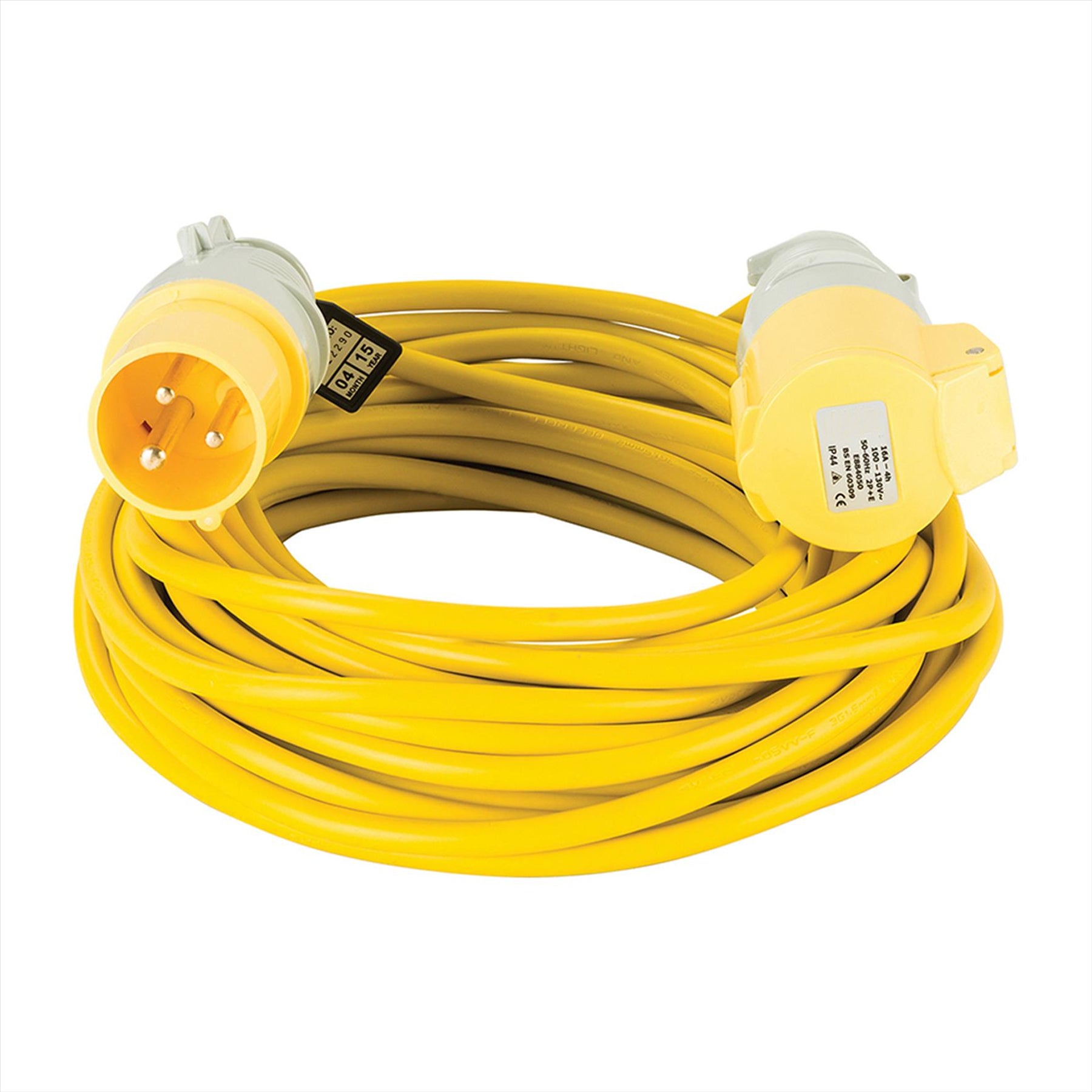 Defender Extension Lead Yellow 1.5mm2 16A 14m 110V