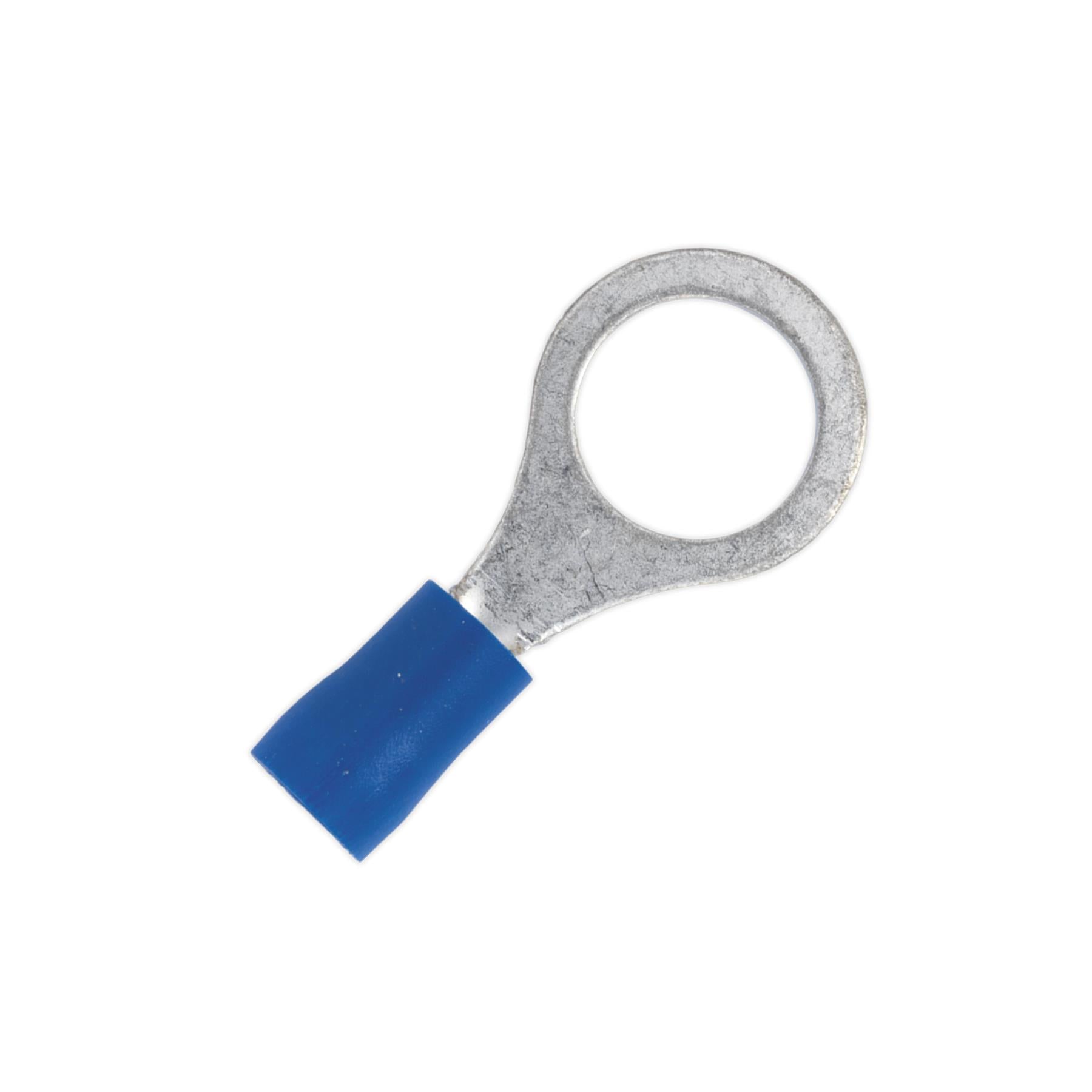 Sealey Easy-Entry Ring Terminal Ø10.5mm (3/8") Blue Pack of 100