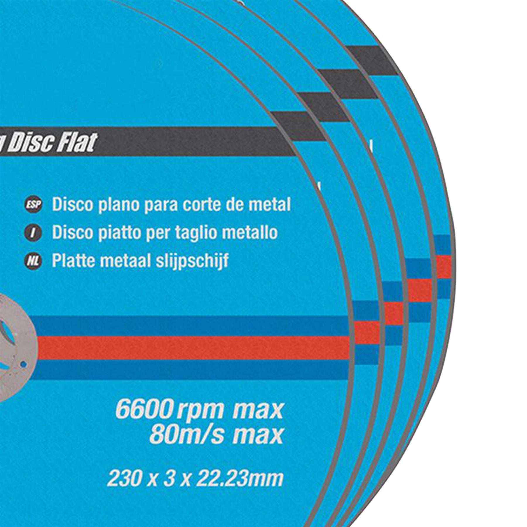 Metal Cutting Discs, Flat, Angle Grinder, 230mm X 3mm, Steel, Grinding 5Pk
