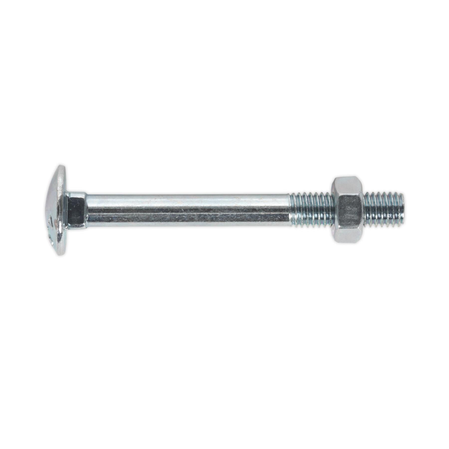 Sealey Coach Bolt & Nut DIN 603 - M8 x 75mm Zinc Pack of 50
