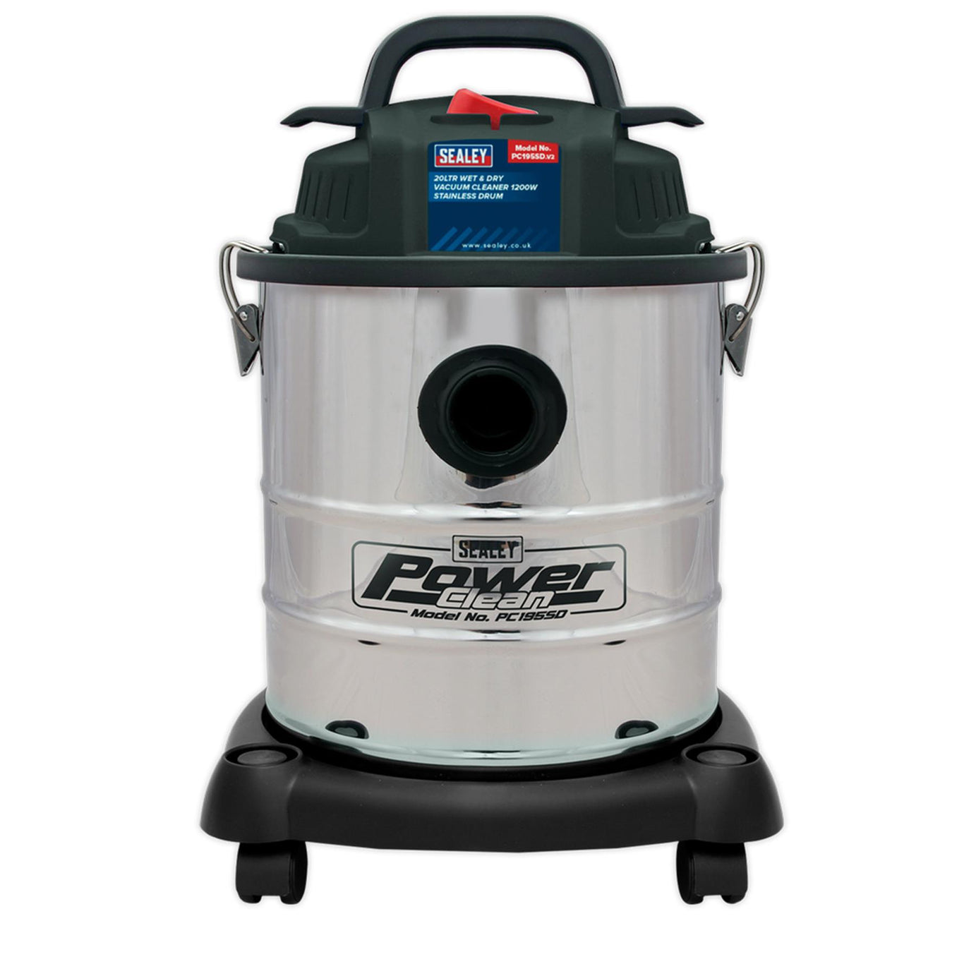 Sealey Vacuum Cleaner Wet & Dry 20L 1200W Stainless Drum