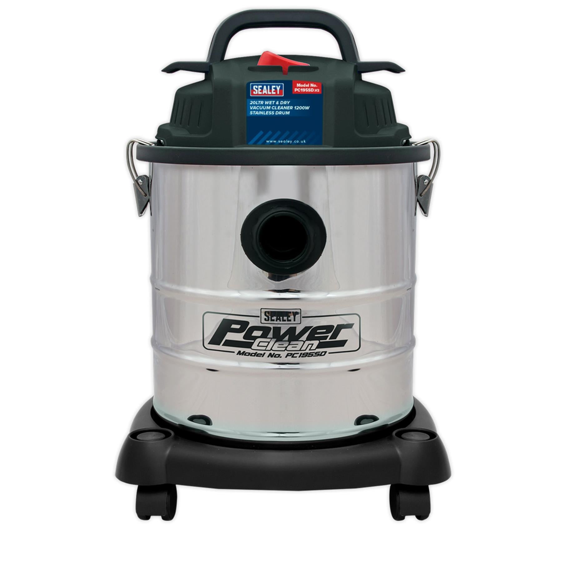 Sealey Vacuum Cleaner Wet & Dry 20L 1200W Stainless Drum