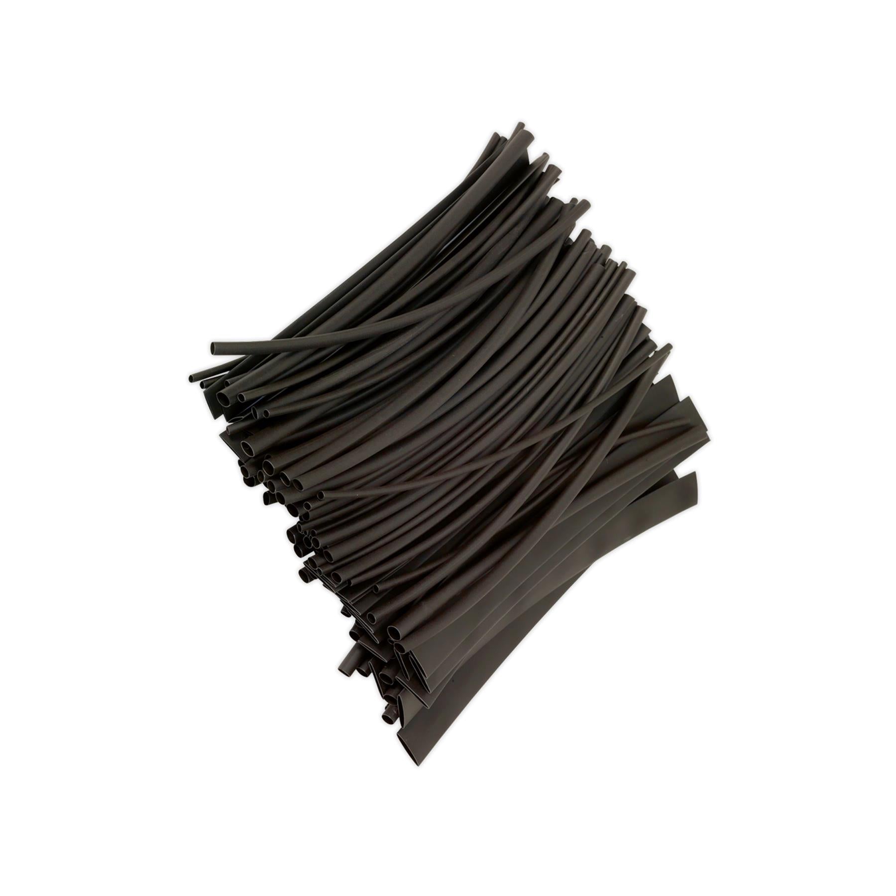 Sealey Heat Shrink Tubing Black 200mm 100pc
