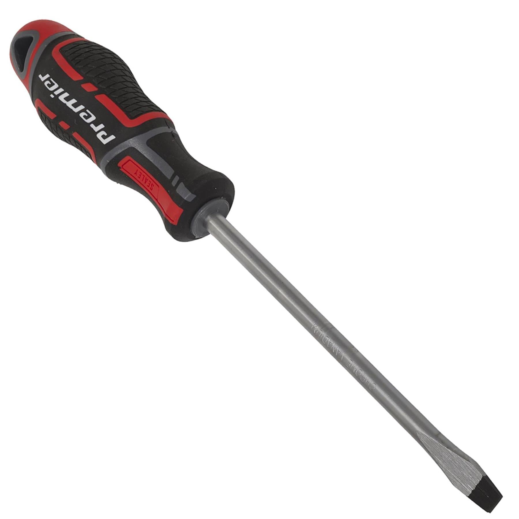Sealey Screwdriver Slotted 8 x 150mm Flat Soft Grip Handle Magnetic GripMAX