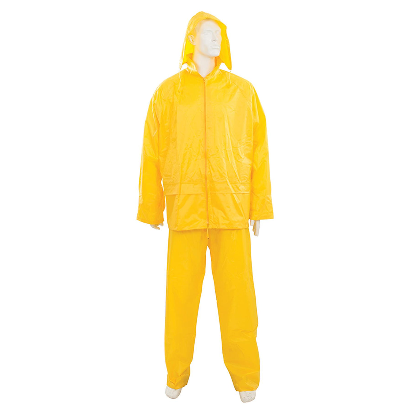 2Pce Rain Suit Yellow M 72cm - 126cm (28 - 50") Includes Hood With Neck Cord