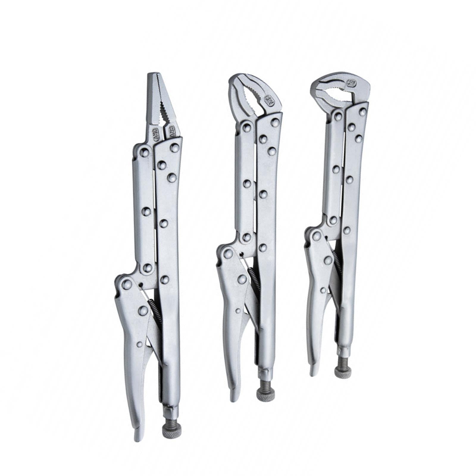 BlueSpot 3Pcs 300mm  Extra Long Locking Pliers Set Straight Bent Nose Mole Grips