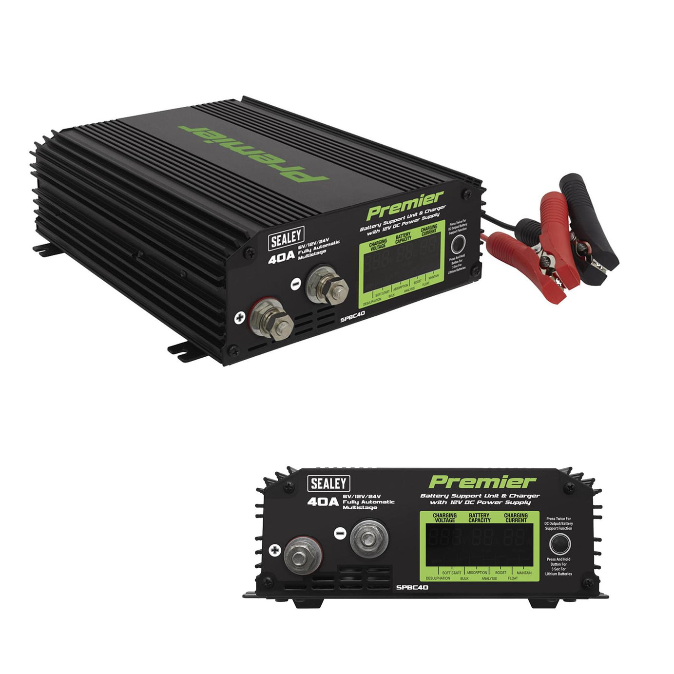 Sealey Battery Support Unit & Charger 40A  5 Year guarantee