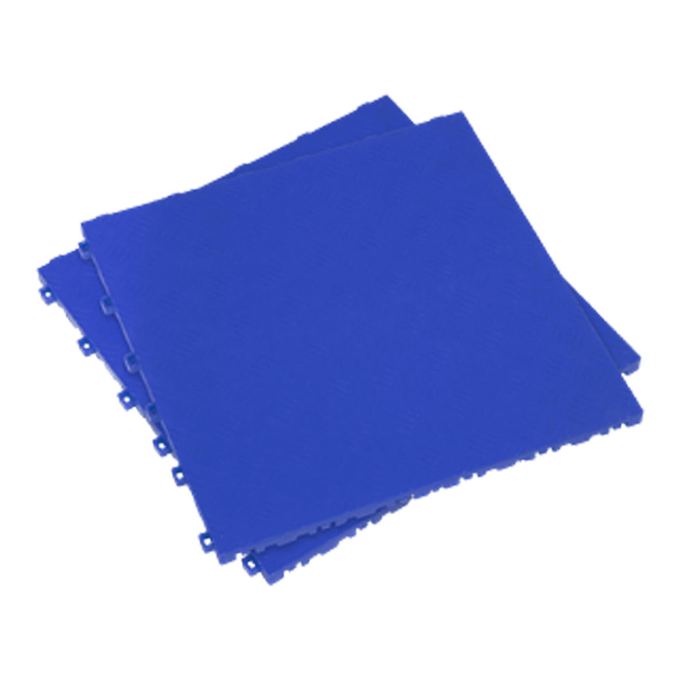 Sealey Polypropylene Floor Tile - Blue Treadplate 400x400mm Pk of 9