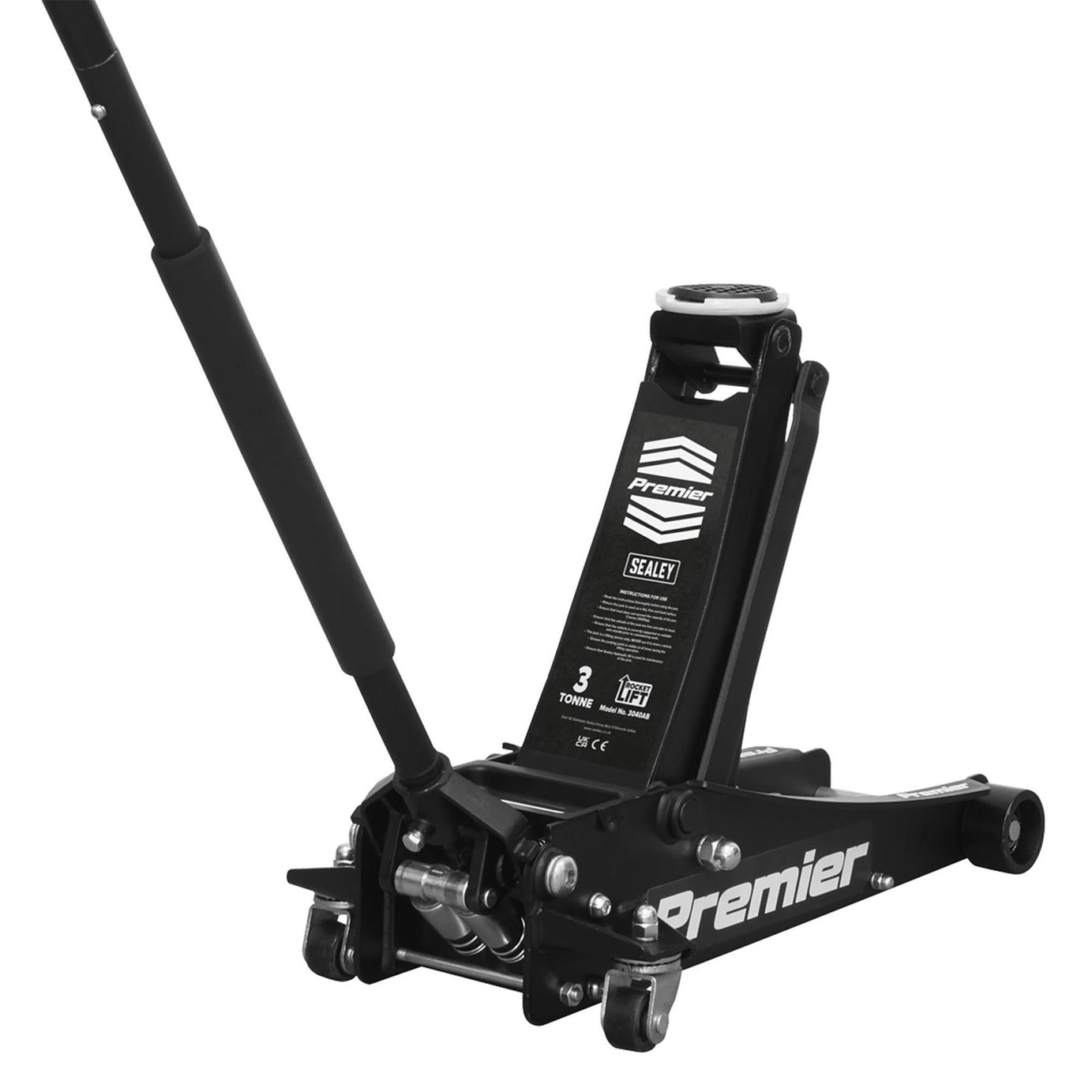 Sealey Trolley Jack 3tonne Rocket Lift Black Garage Workshop DIY