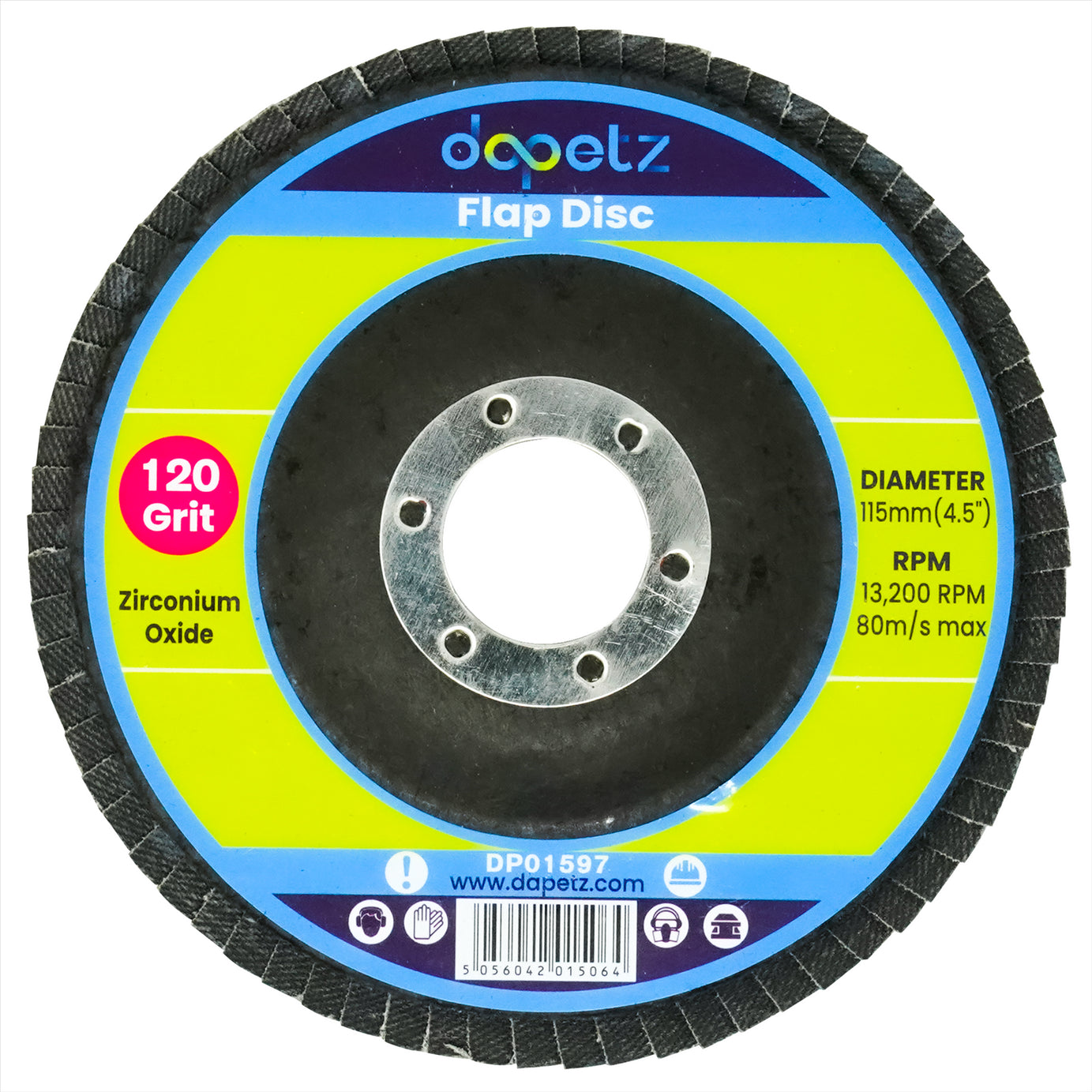 10x Flap Grinding Sanding Discs 115mm 4.5" 120 Grit Angle Wheel Zircon