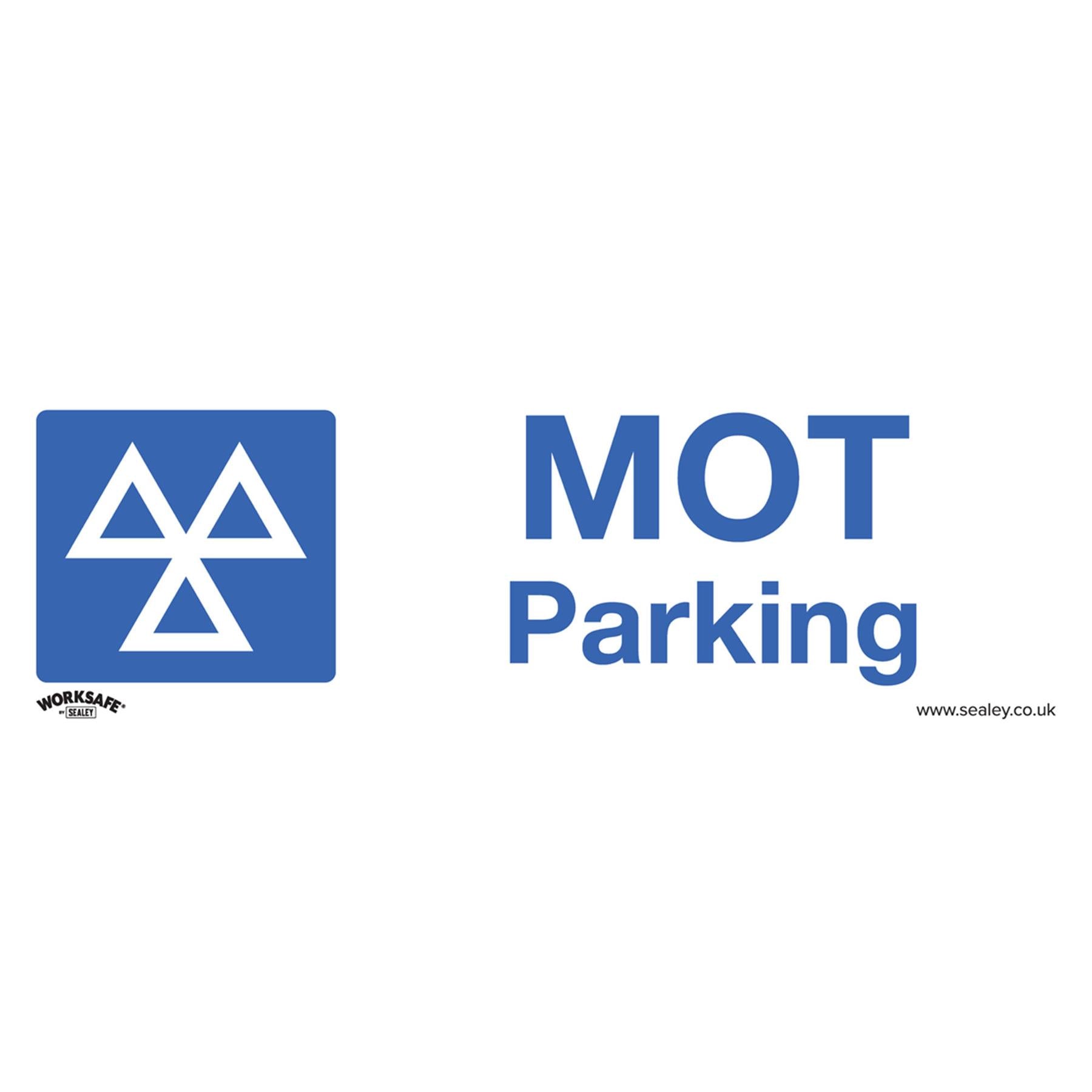 Safety Sign - MOT Parking - Self Adhesive Vinyl - Pack of 10. Sealey