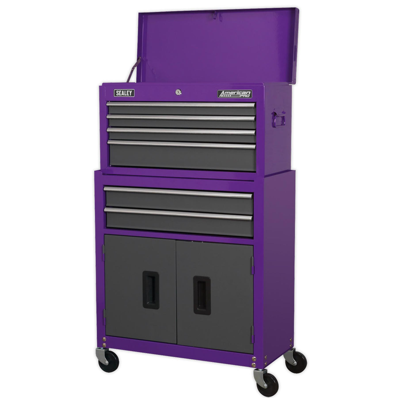 Sealey Topchest & Rollcab Combo 6 Drawer - Purple/Grey
