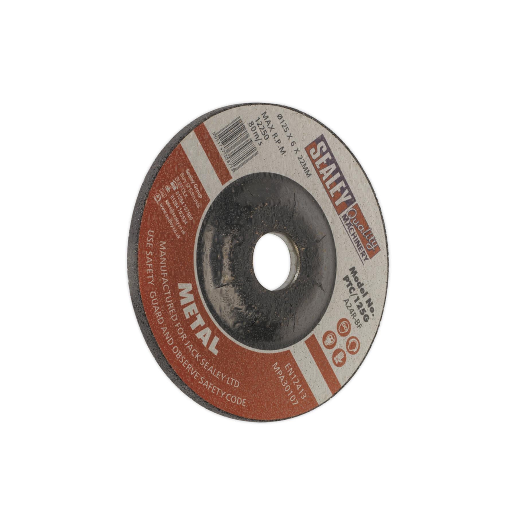 Sealey Grinding Disc 125 x 6mm 22mm Bore