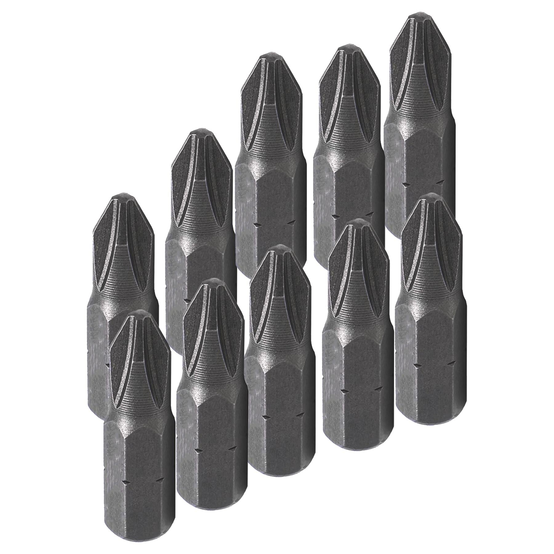 PH2 Phillips Screwdriver Bits CRV Chrome Vanadium Steel 1/4" Hex Drive 10Pcs