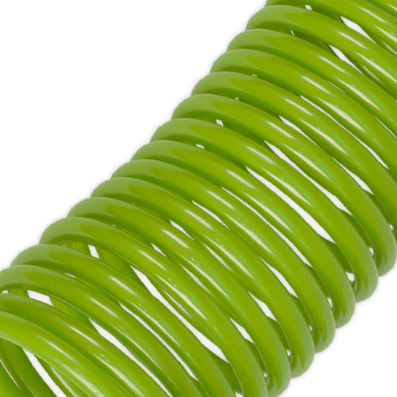 Sealey PE Coiled Air Hose 5m x Ø5mm with 1/4"BSP Unions - Green