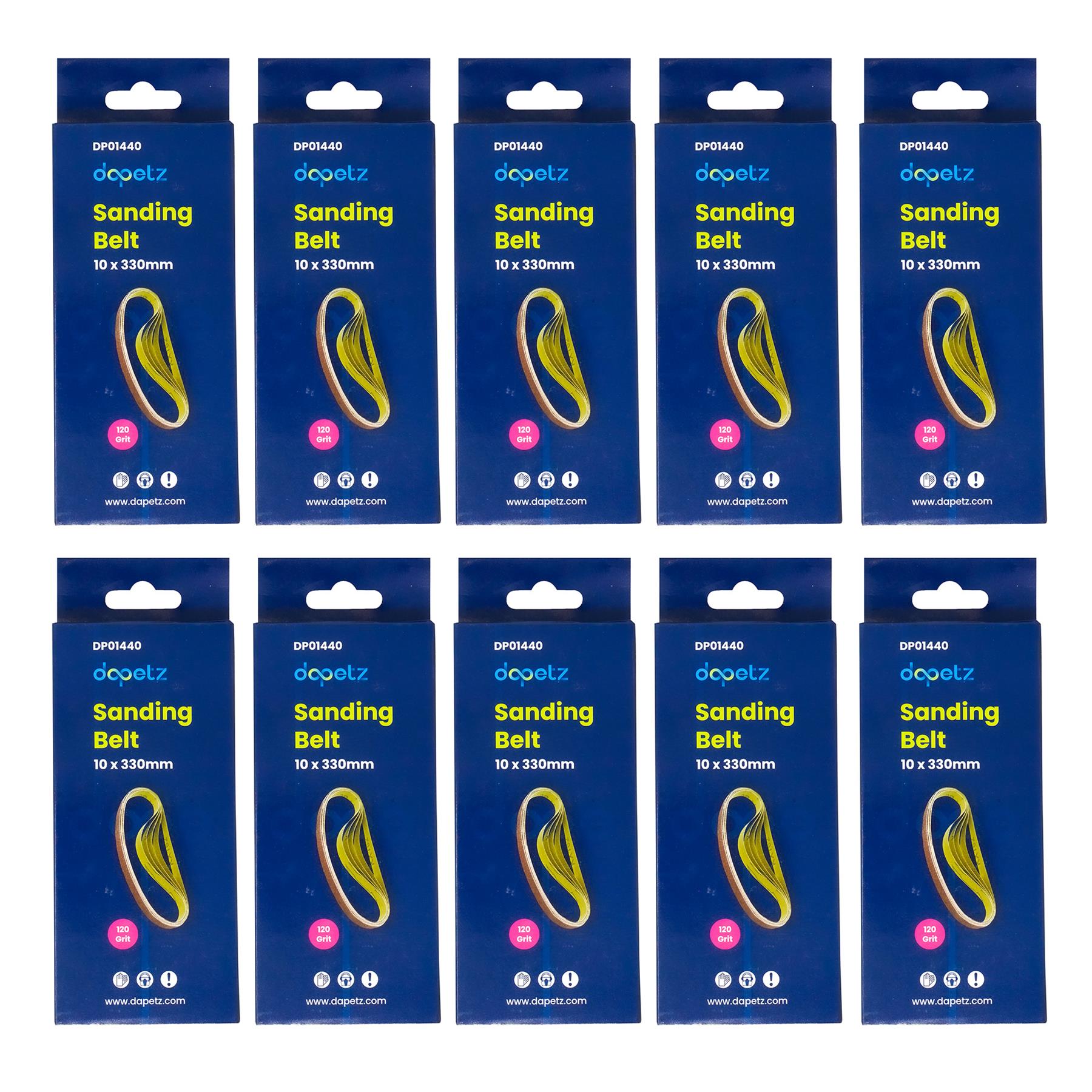 330mm x 10mm 120G Belt Power Finger File Sander Abrasive Sanding Belts 50pk