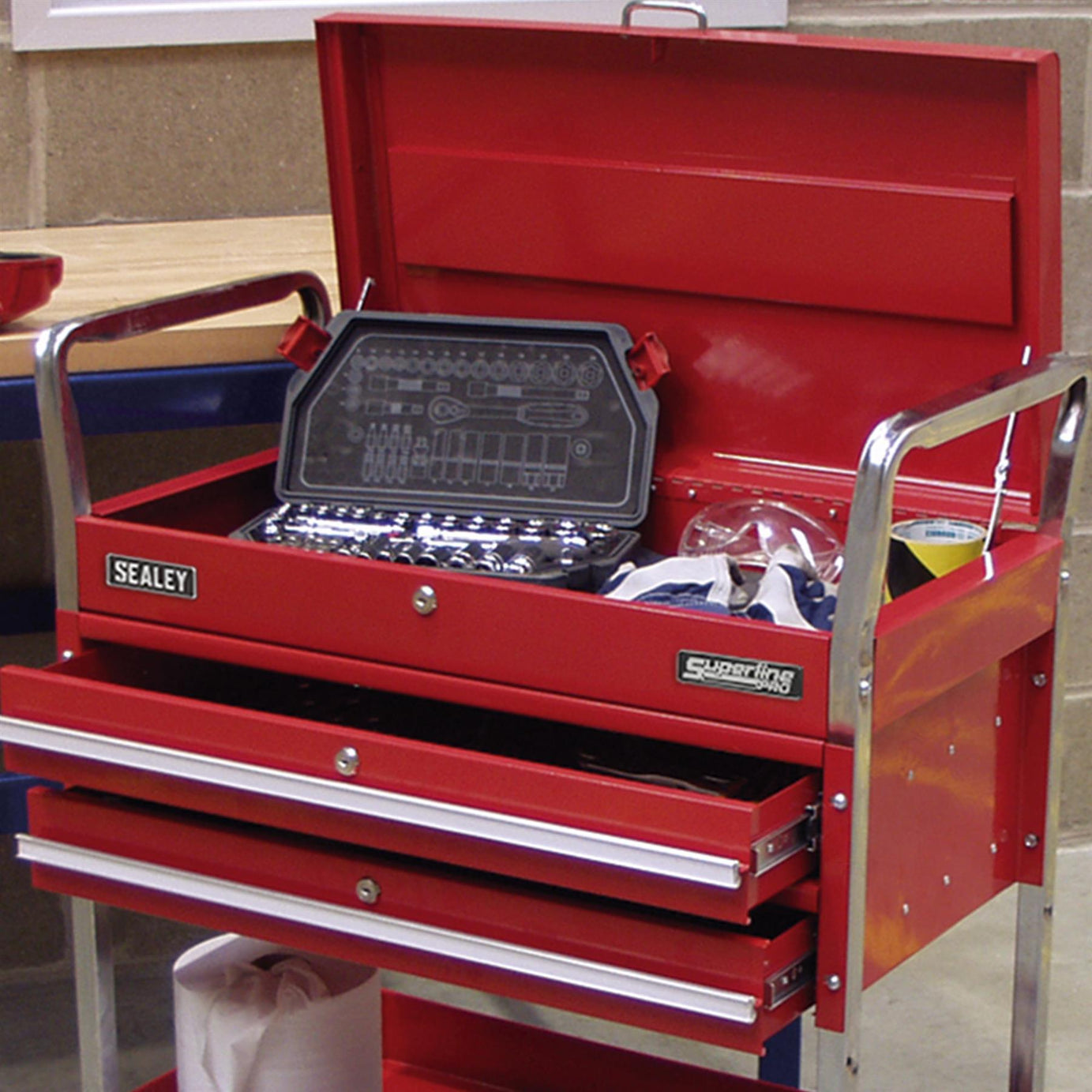 Sealey Trolley 2-Level Heavy-Duty with Lockable Top & 2 Drawers