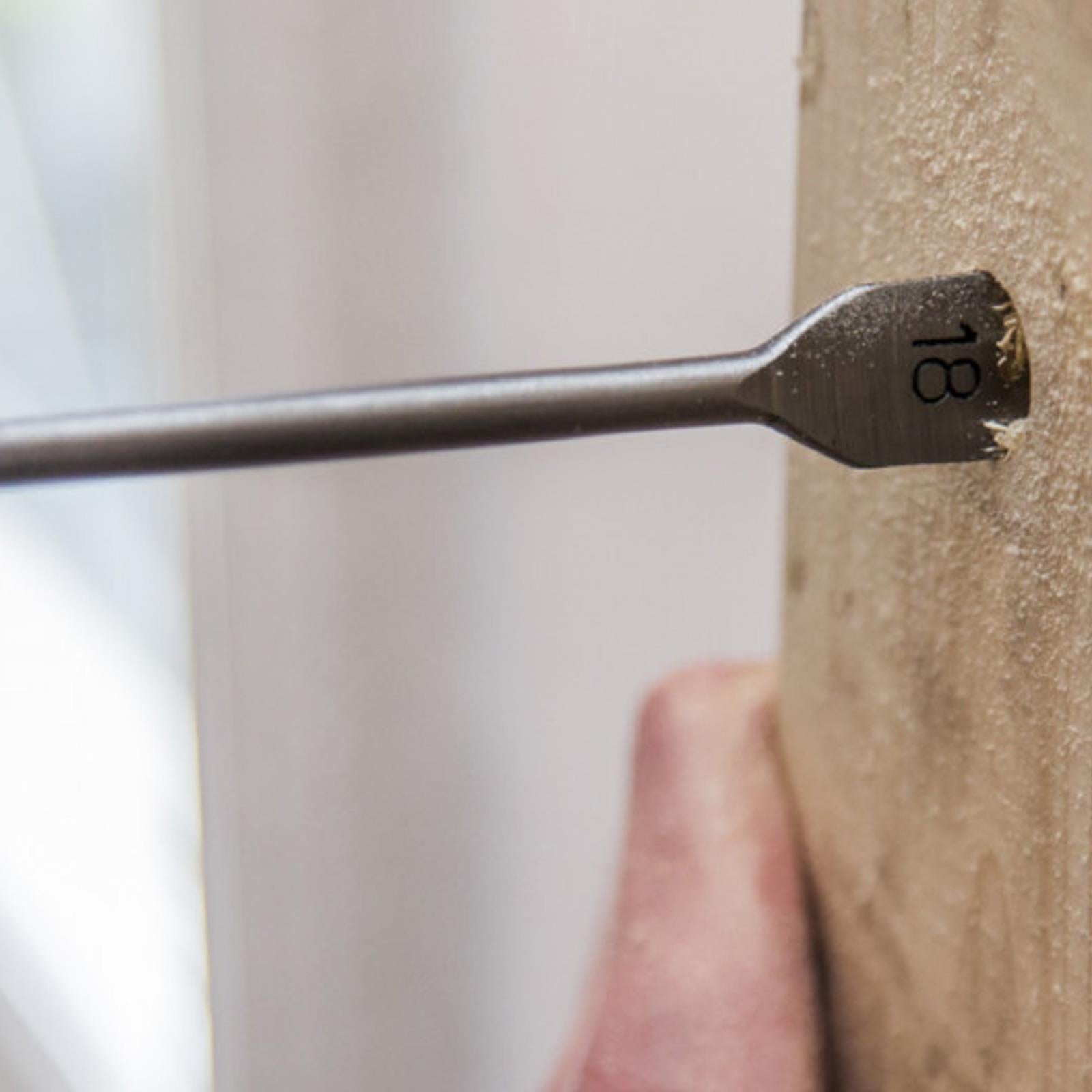 Bluespot 10pc Flat Wood Drilling Drill Bit Set 6-32mm 12" Extension Shank Hex Key Cutting