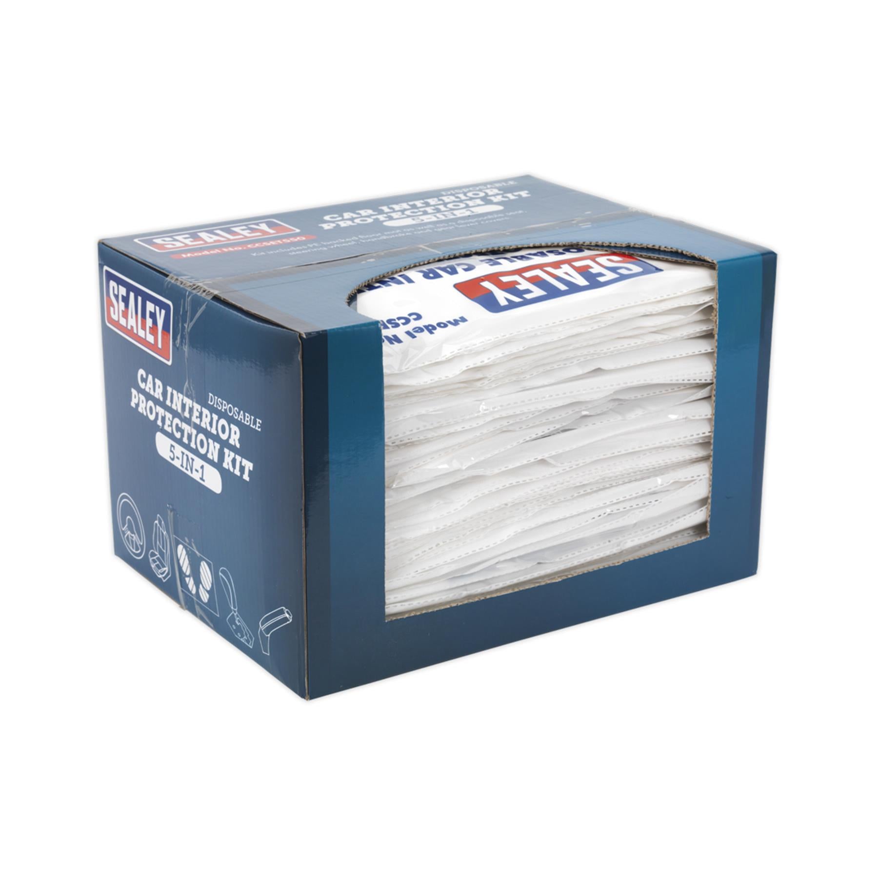 Sealey 5 in 1 Disposable Car Interior Protection Kit 50 Sets Seat Cover