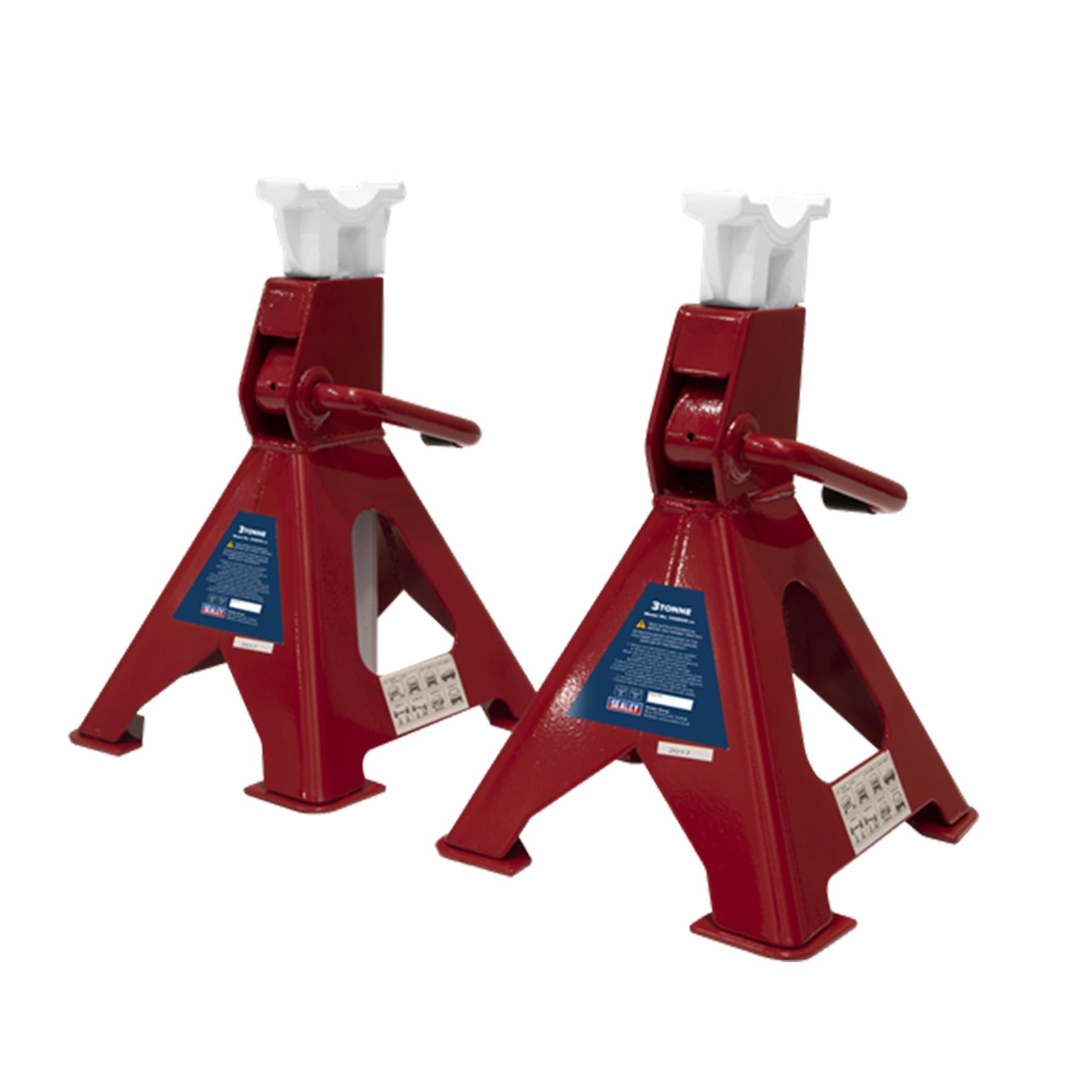 Sealey Axle Stands (Pair) 3tonne Capacity per Stand Ratchet Type