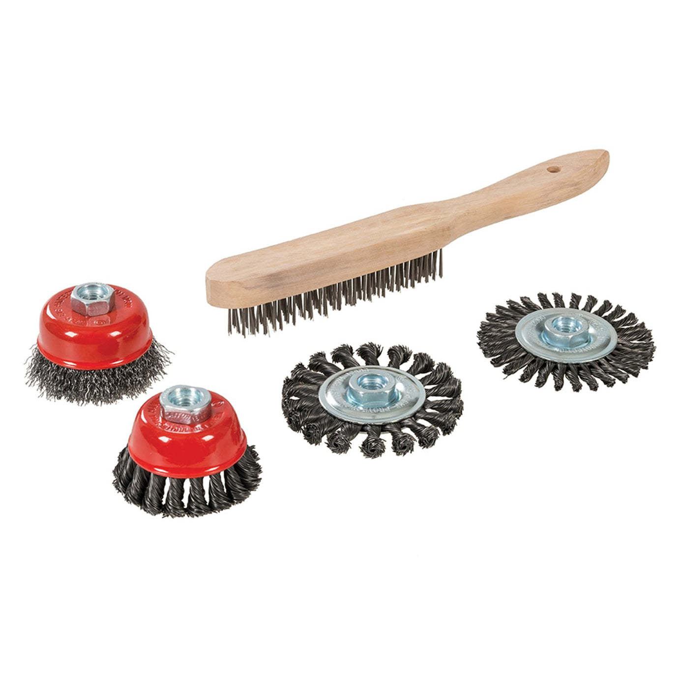 Wire Brush Cup & Twist-Knot Wheel Set 5Pc For Surface Preparation & Fabrication