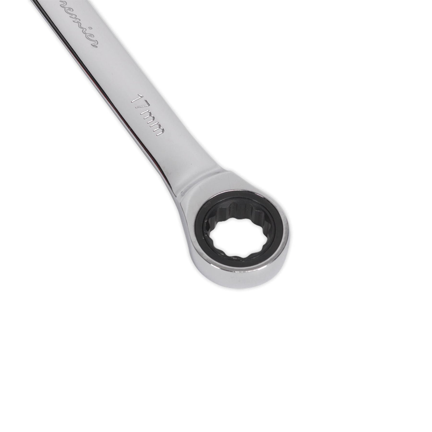 Sealey Ratchet Combination Spanner 17mm Chrome Vanadium Steel