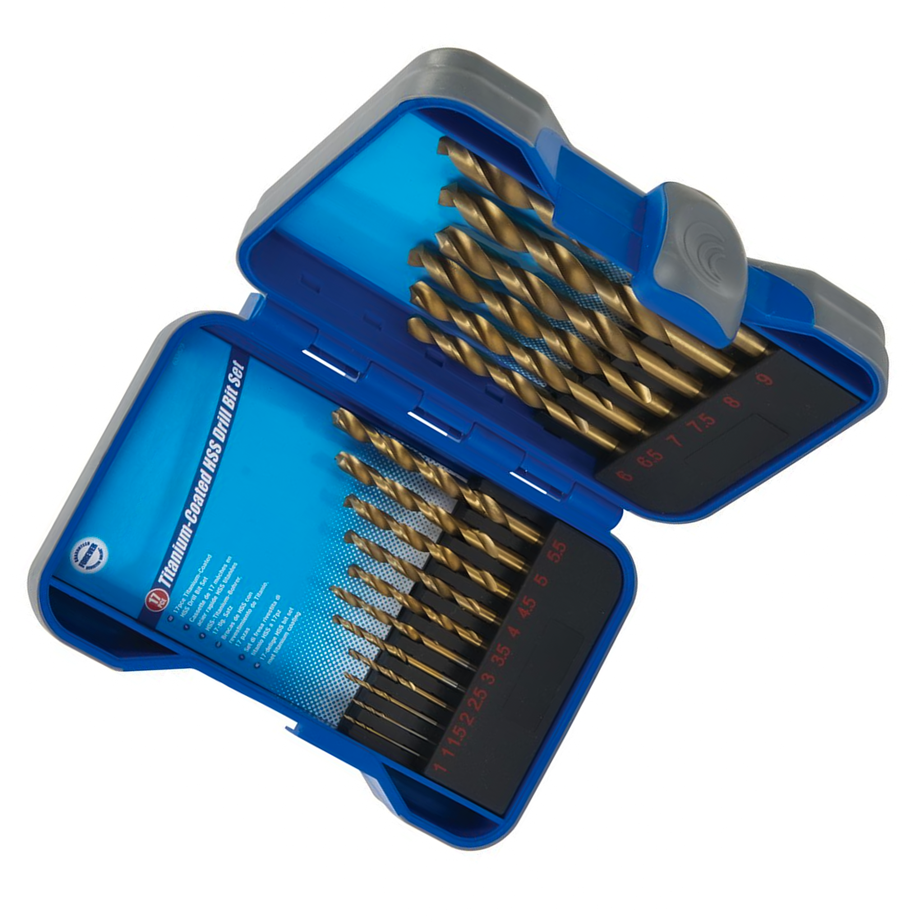 17Pce Hss Titanium-Coated Drill Bits High Speed Steel Heavy Duty Work Tool