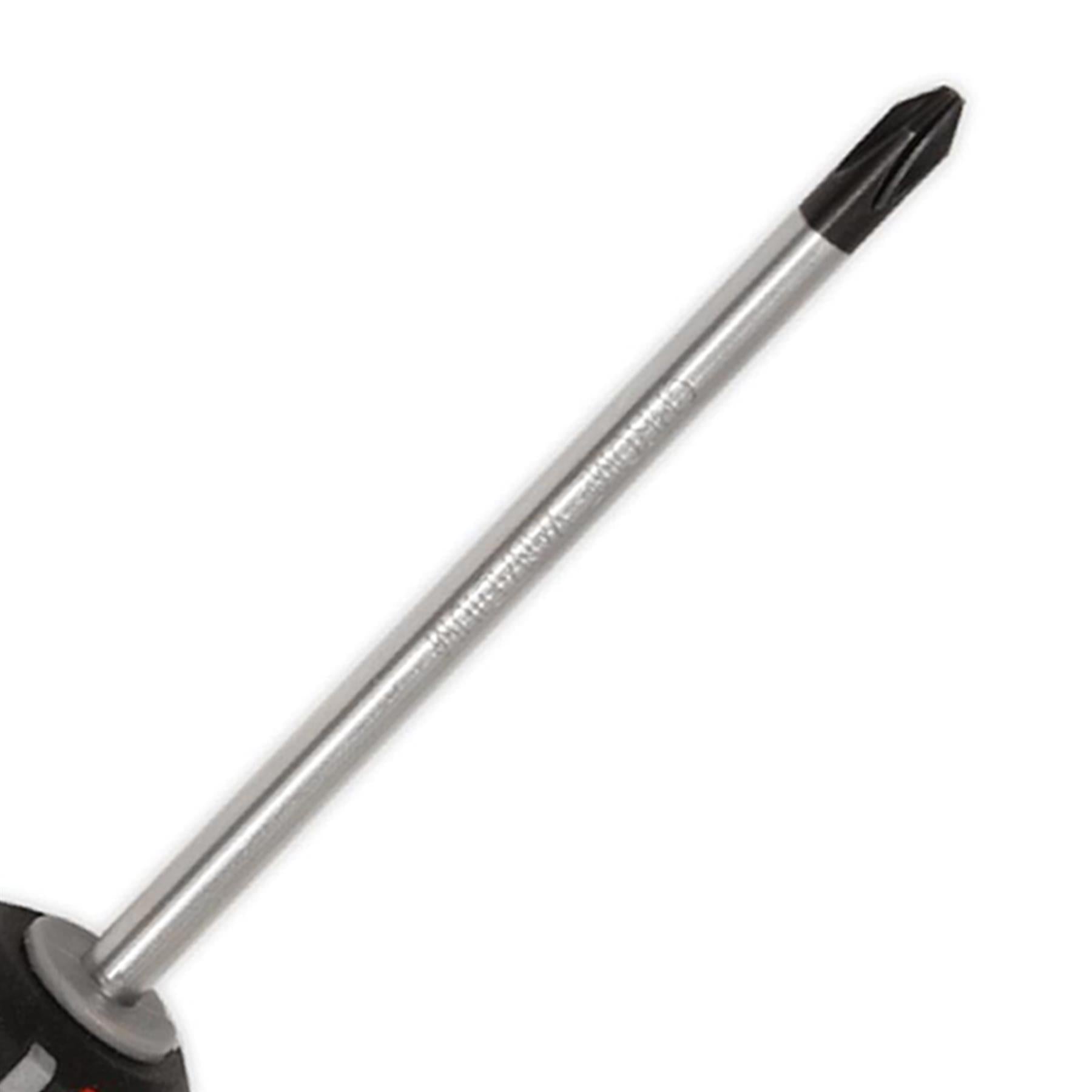 Sealey Screwdriver Pozi Pozidriv #2 x 100mm Soft Grip Handle Magnetic GripMAX
