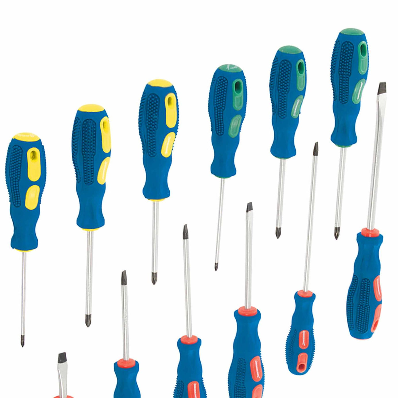 12 Piece Screwdriver Set PZ Flat Slotted Phillips Pozidrive Magnetic Tip