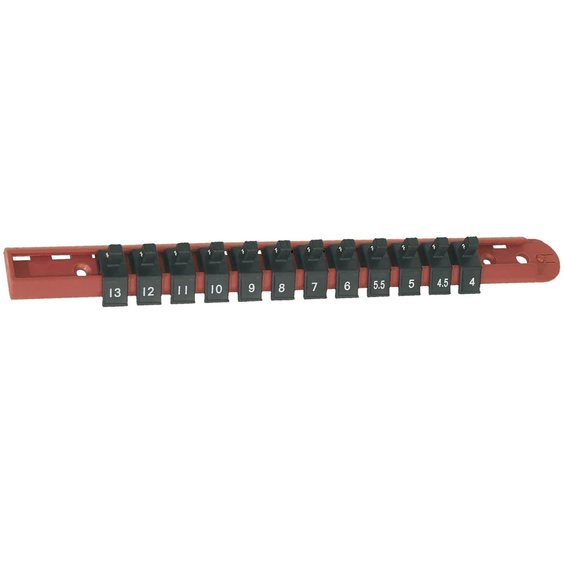 Sealey Socket Retaining Rail with 12 Clips 1/4"Sq Drive