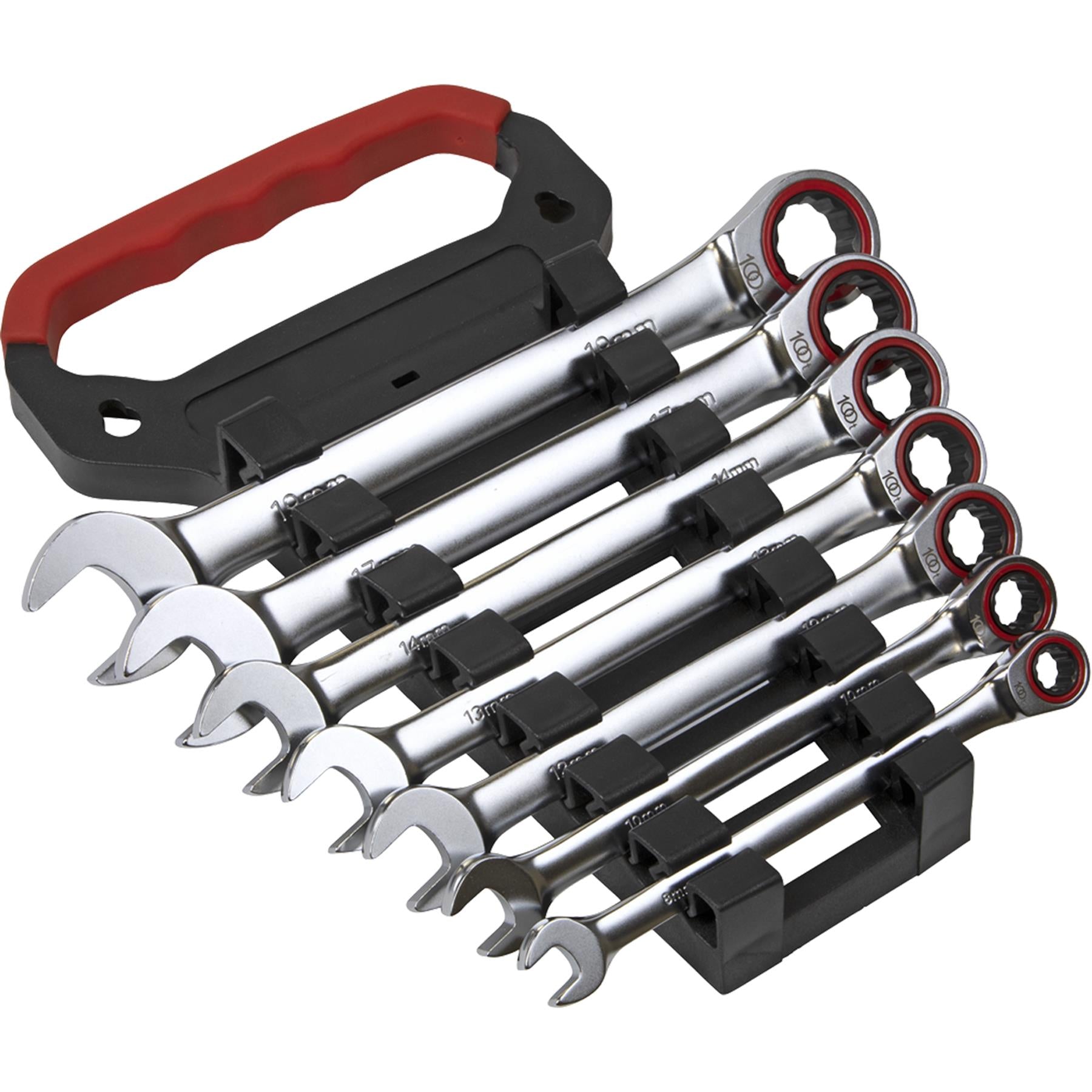 Sealey Ratchet Combination Spanner Set 7pc Metric Platinum Series